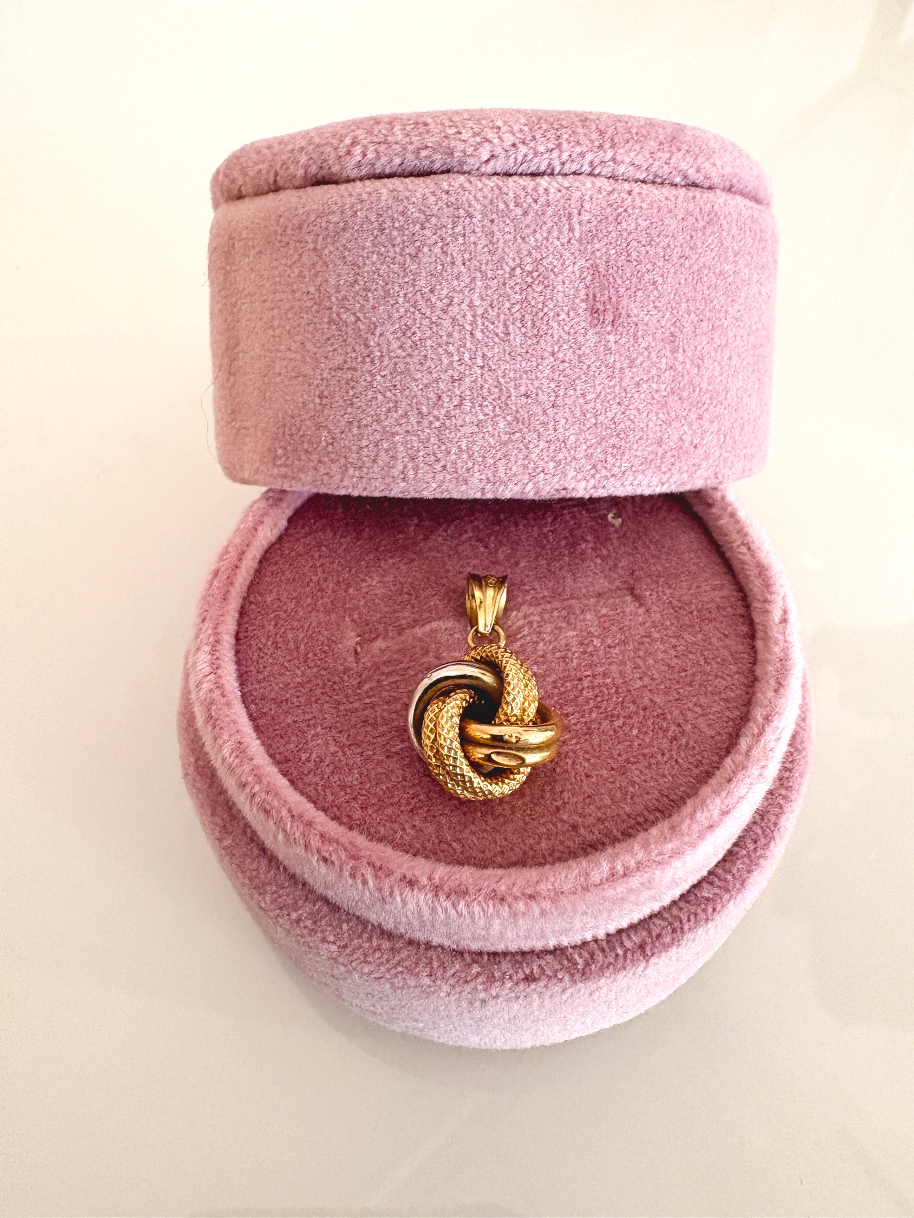 Two Tone Knot Pendant {18kt/Estate}