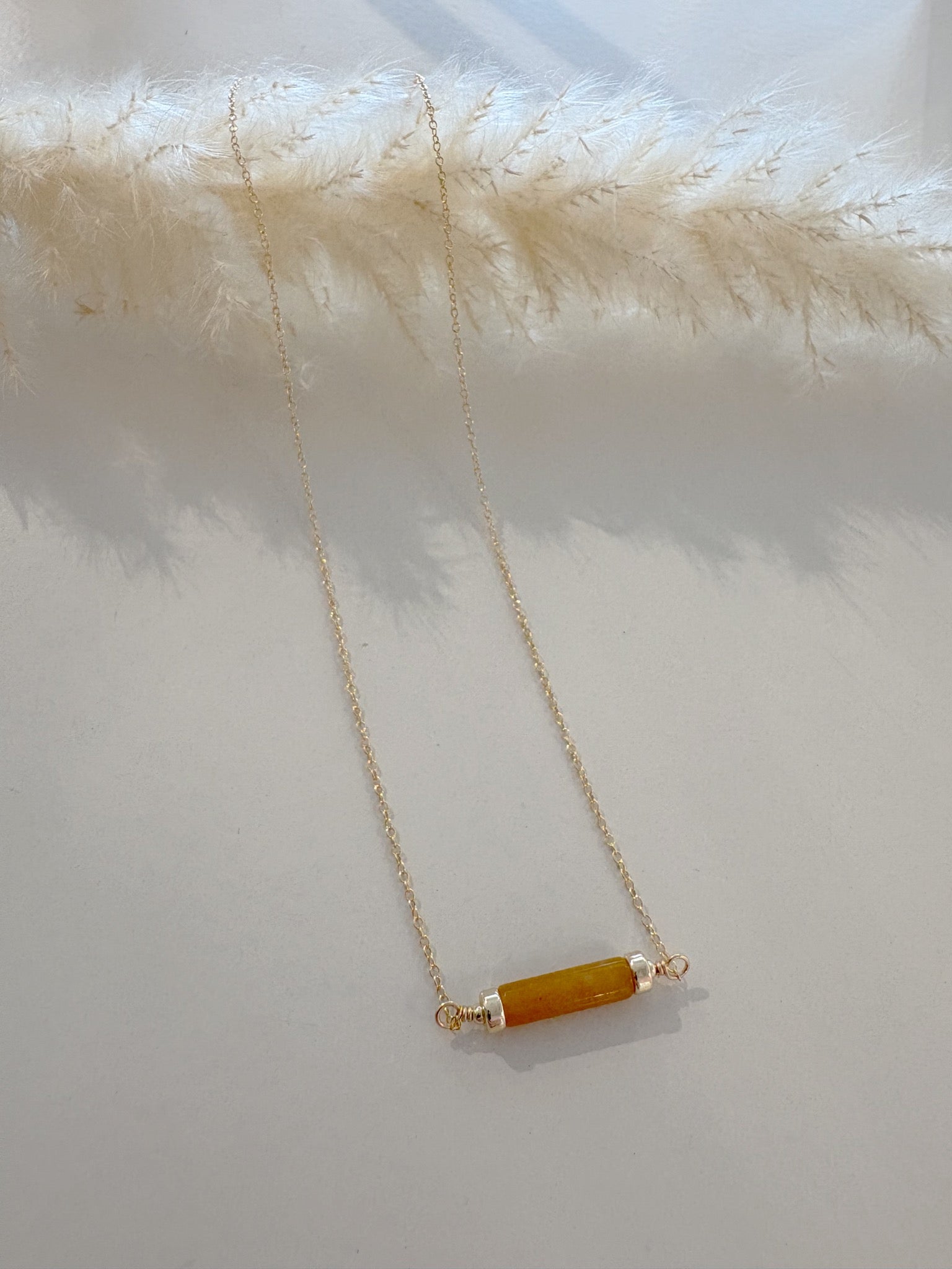 Column Necklace {Gold/Red Aventurine}