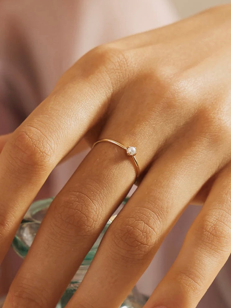 Fantasia Pearl Stacker Ring {14kt}
