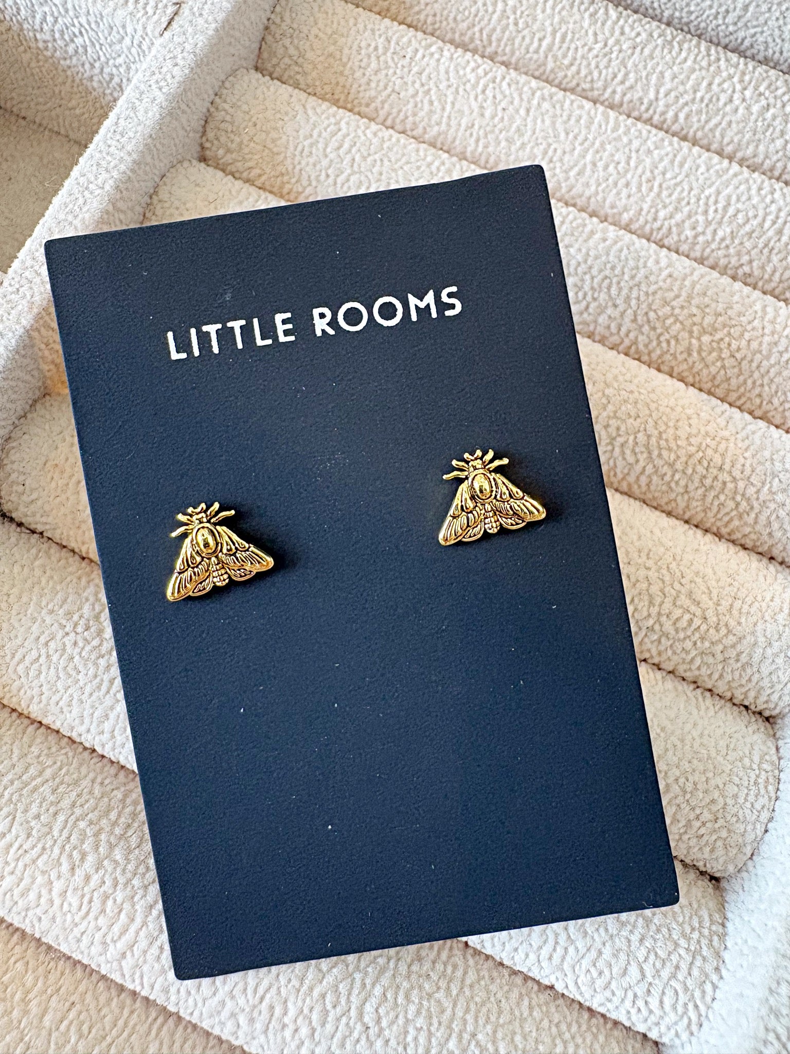 Moth Stud Earrings {Gold}