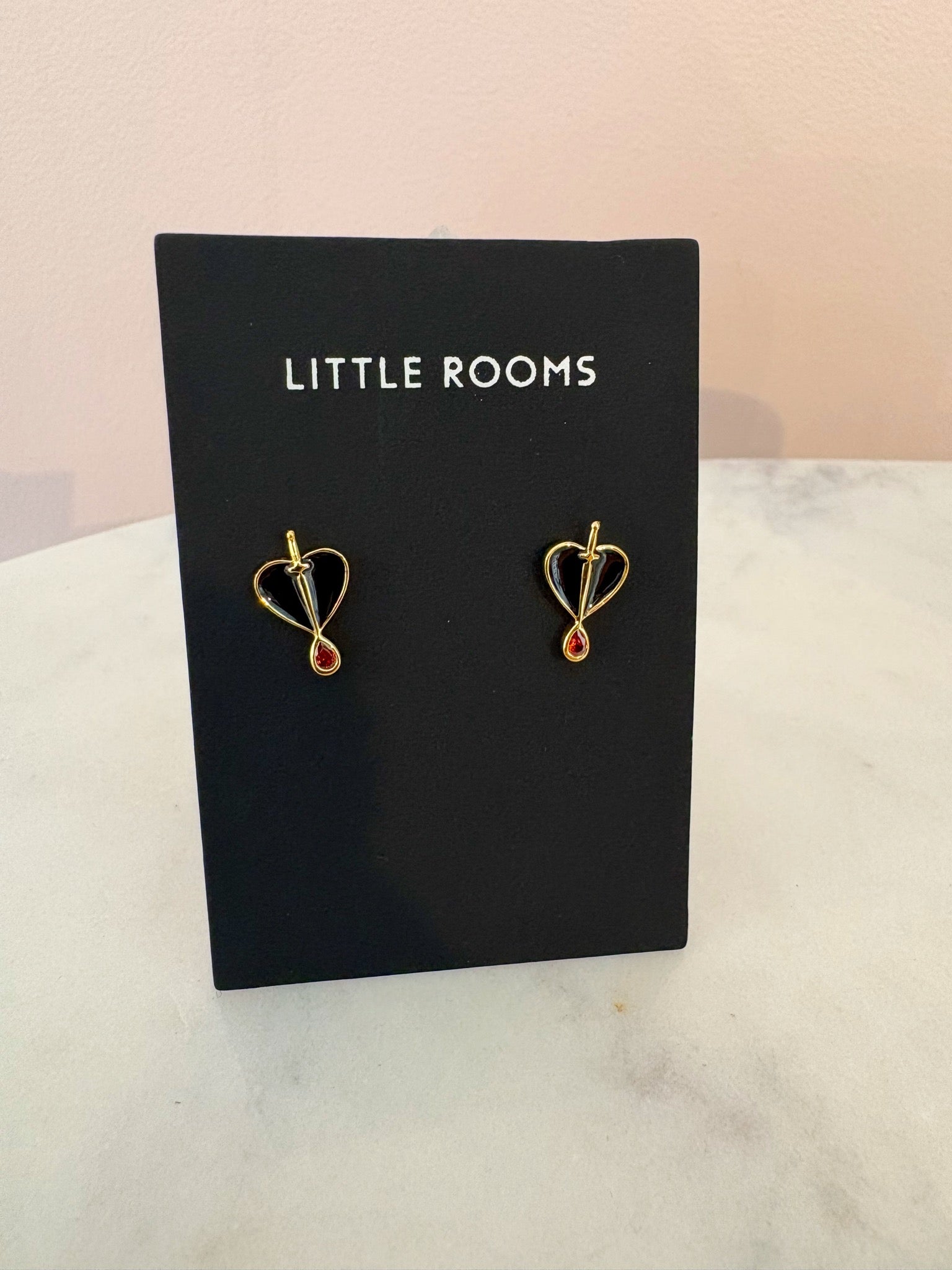 Heart Striker Stud Earrings {Gold}