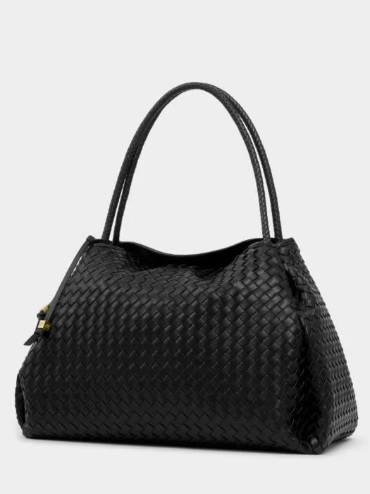 Nova Hand Woven Shoulder Bag {Black/Large}