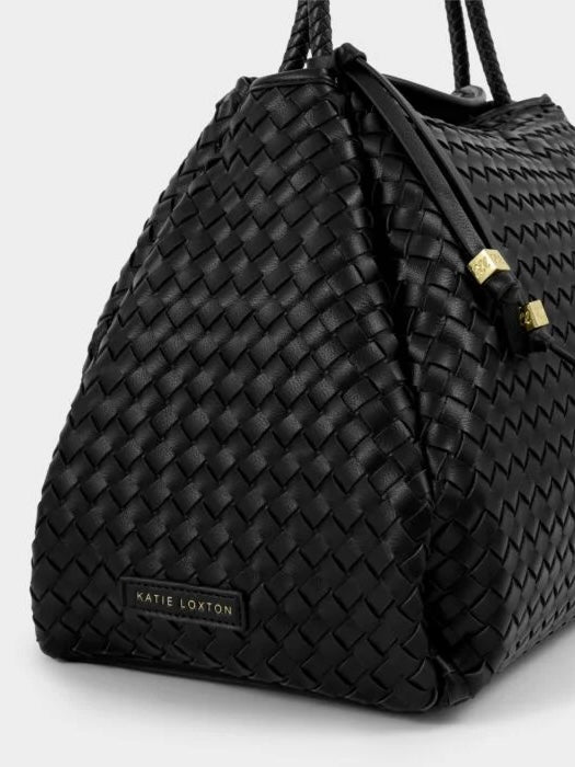 Nova Hand Woven Shoulder Bag {Black/Large}