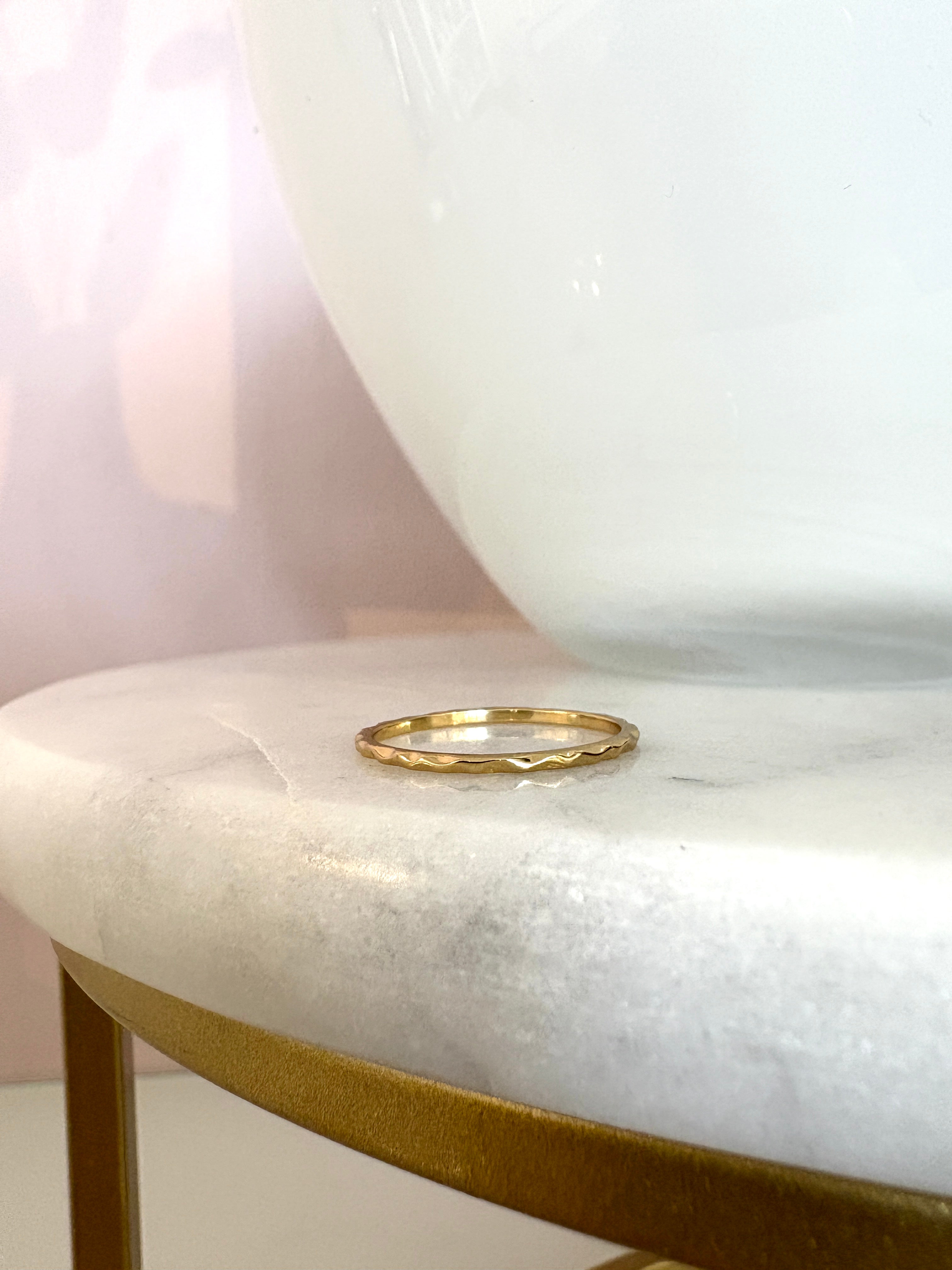 Hammered Stacking Ring {Gold}