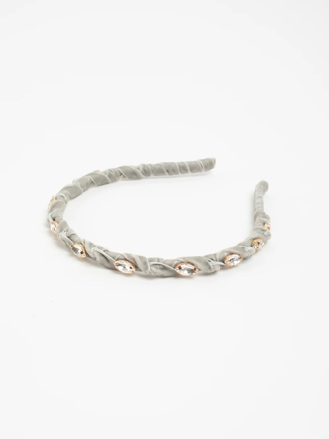 Dakota Skinny Velvet Headband {Grey}