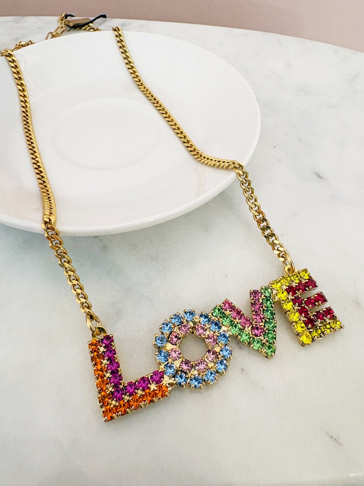 LA LA Love Necklace {Gold/Multi}