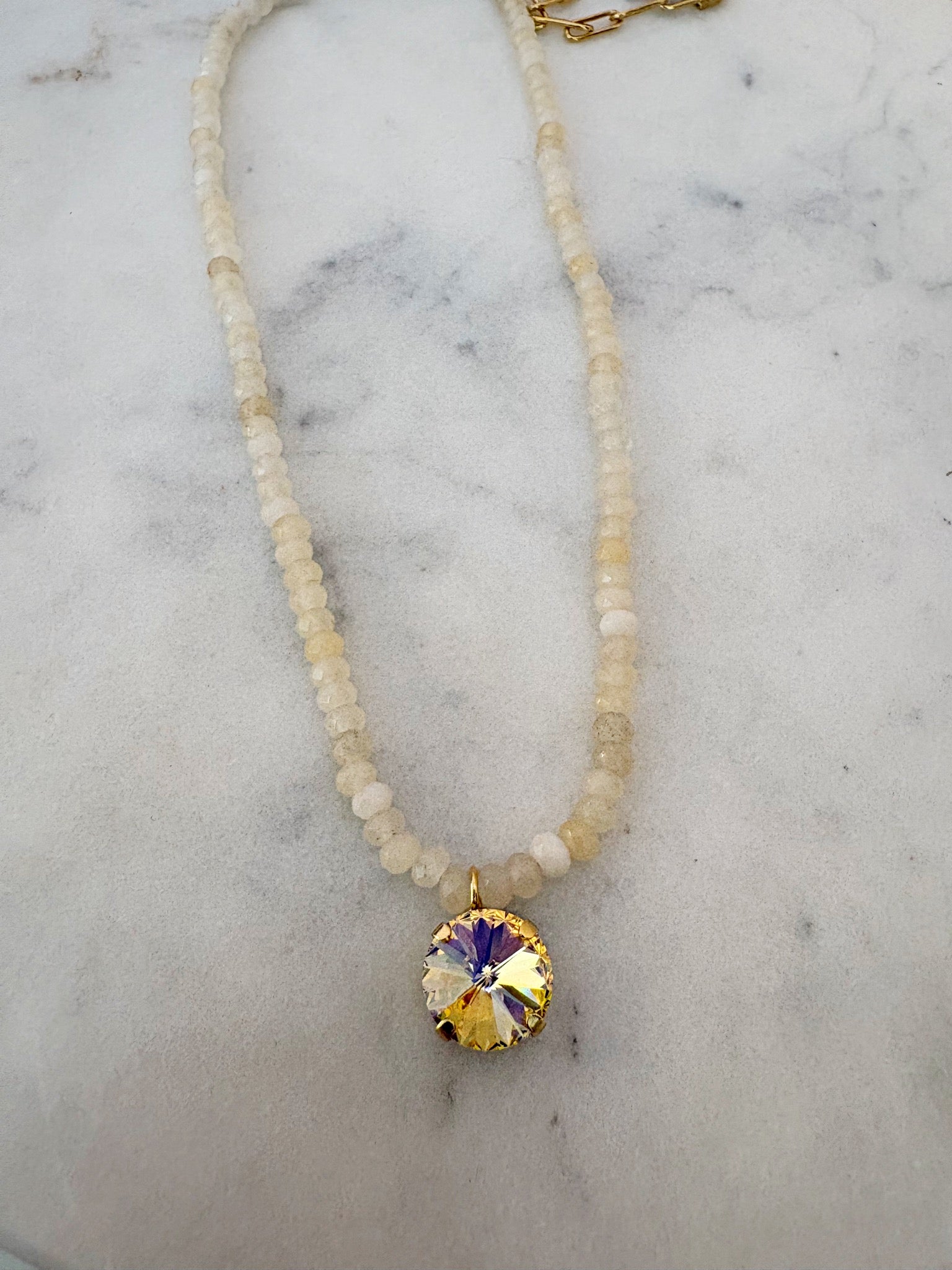 Paige Rondell Necklace{Gold/Lemon}