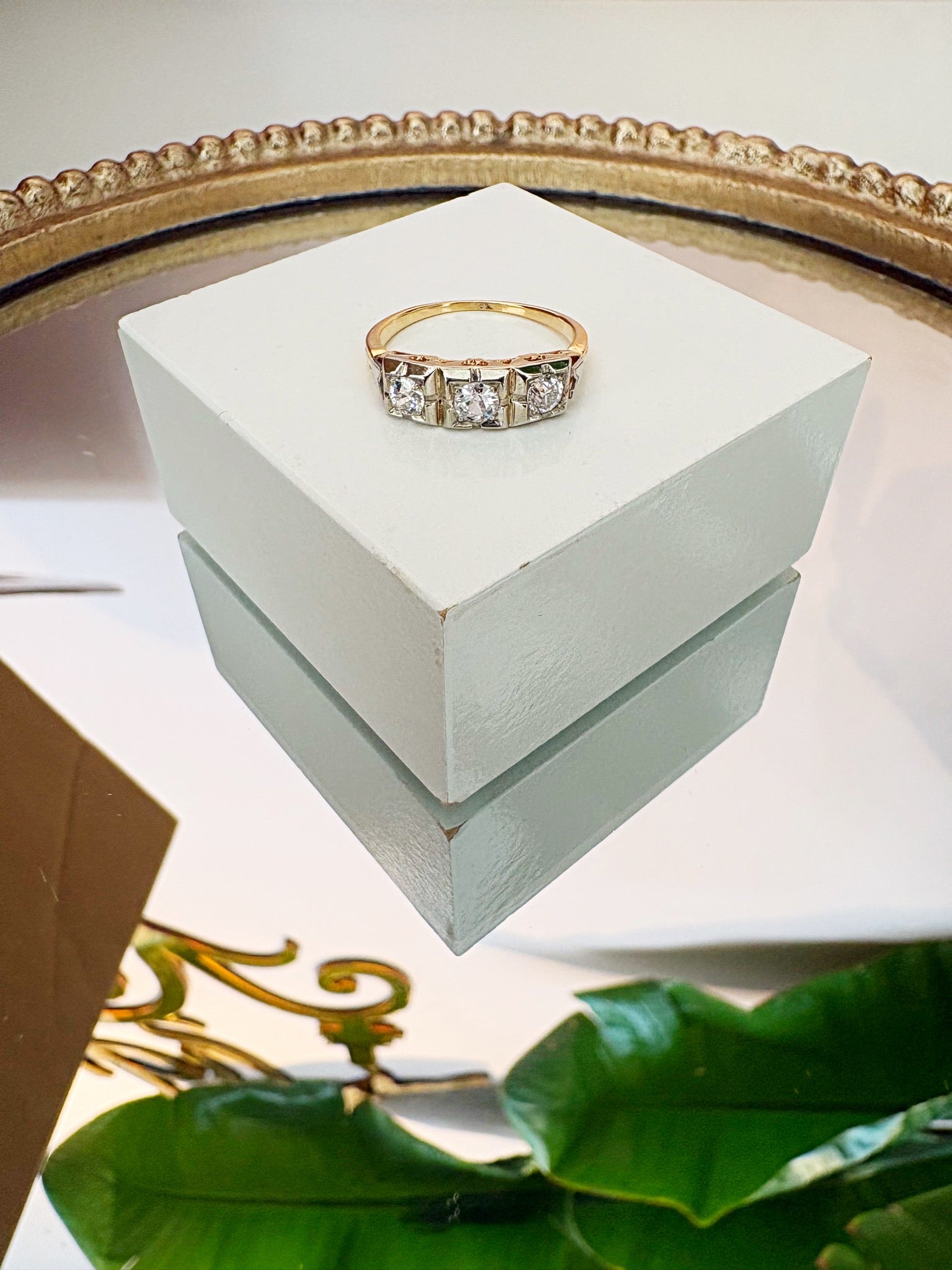Two-Tone Three-Stone Diamond Ring {14kt/Estate}