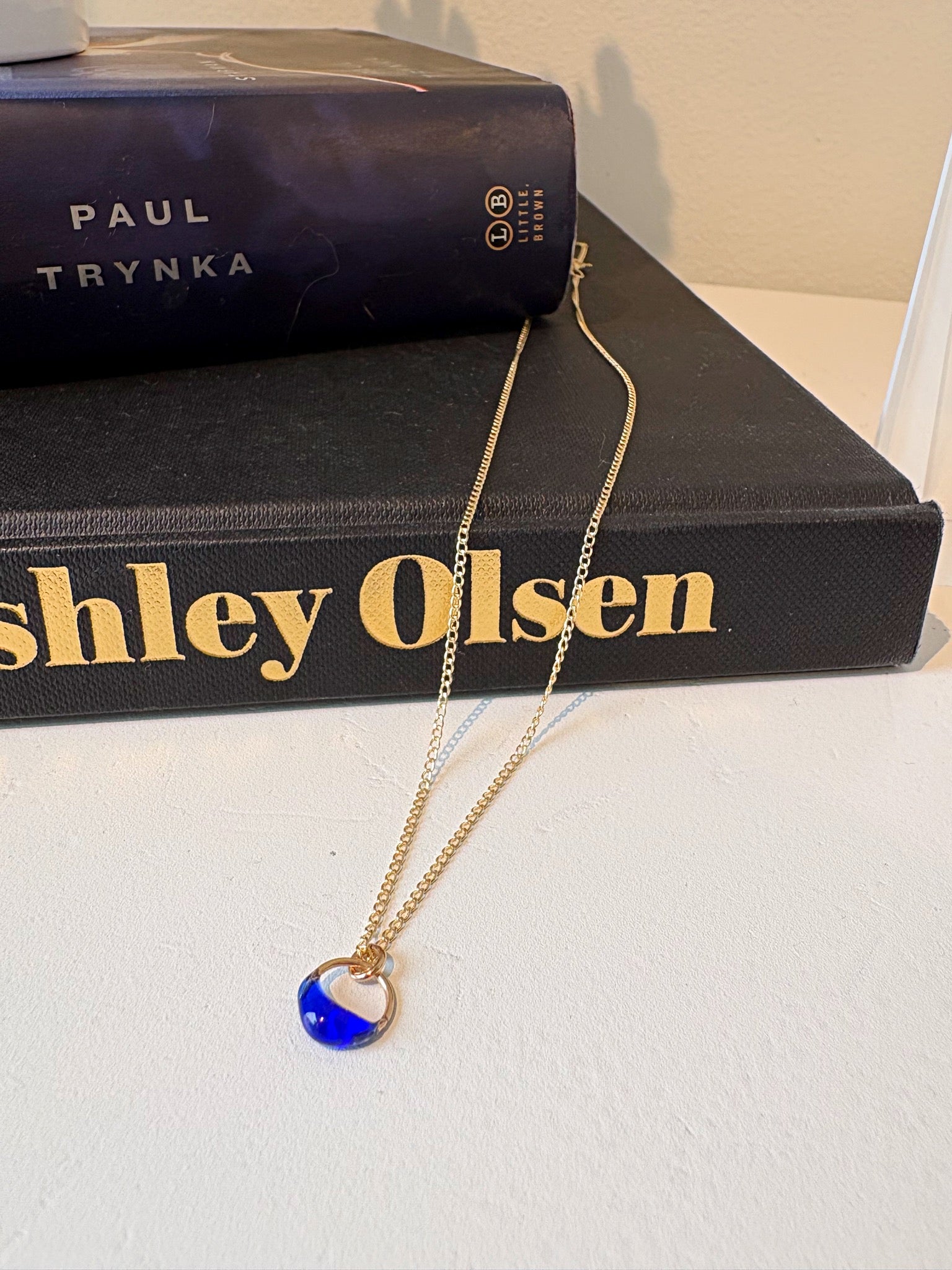 Crescent Small Necklace {Gold/Cobalt}