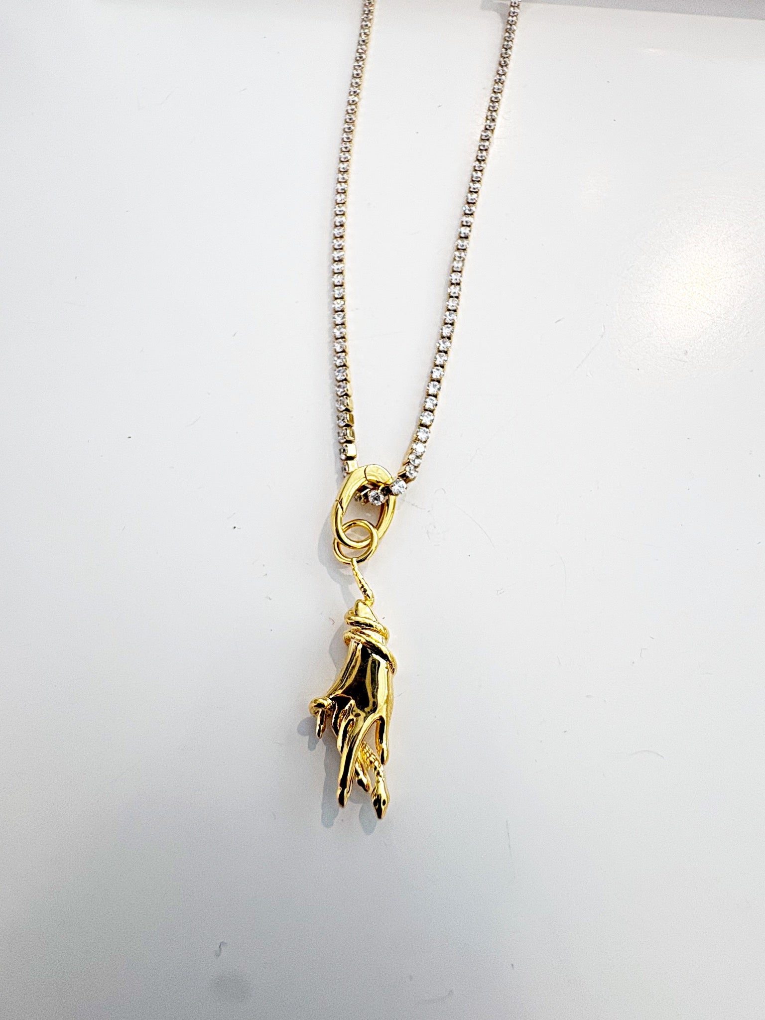Venom Charm Axis Tennis Necklace {Gold}