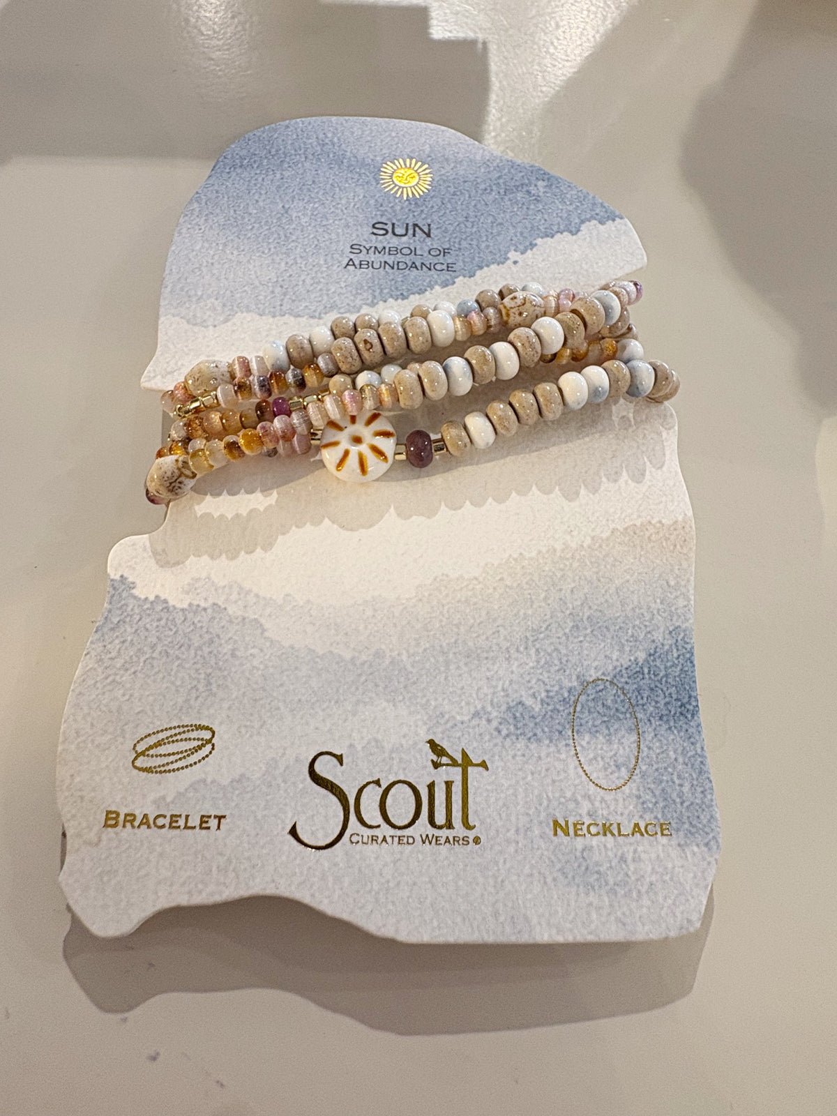 Ceramic Bead Wrap Bracelet/Necklace {Abundance/Sun}