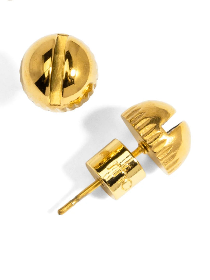 Screw Loose Stud Earring {Gold}