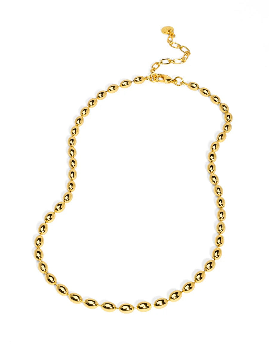 Rice Bead Collar Necklace {Gold}