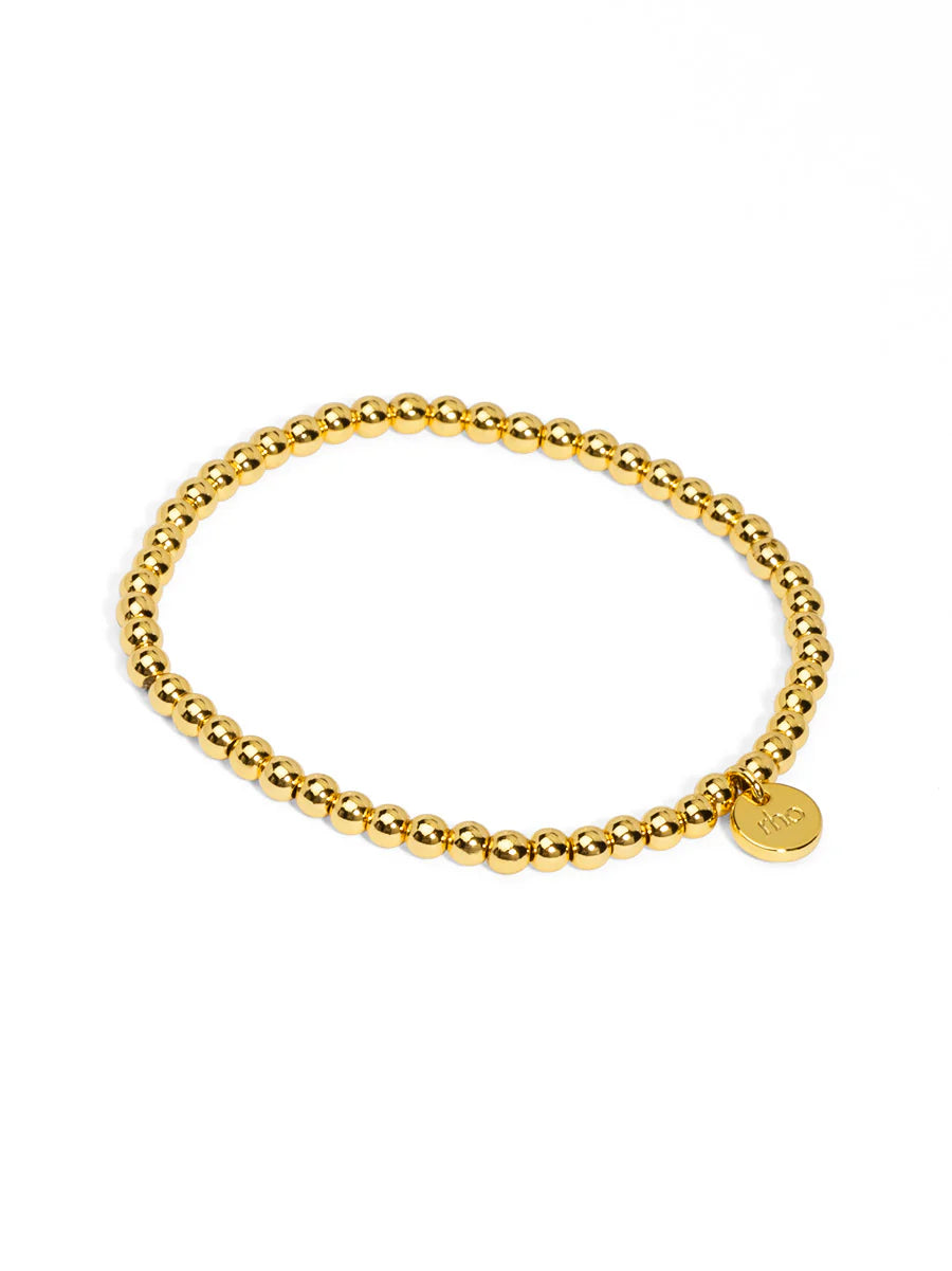 Small Beaded Stretch Bracelet {Gold}
