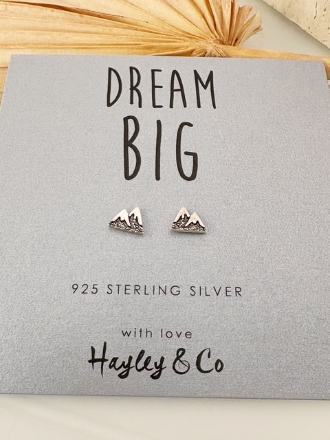 Mountain Post Earrings {Silver}