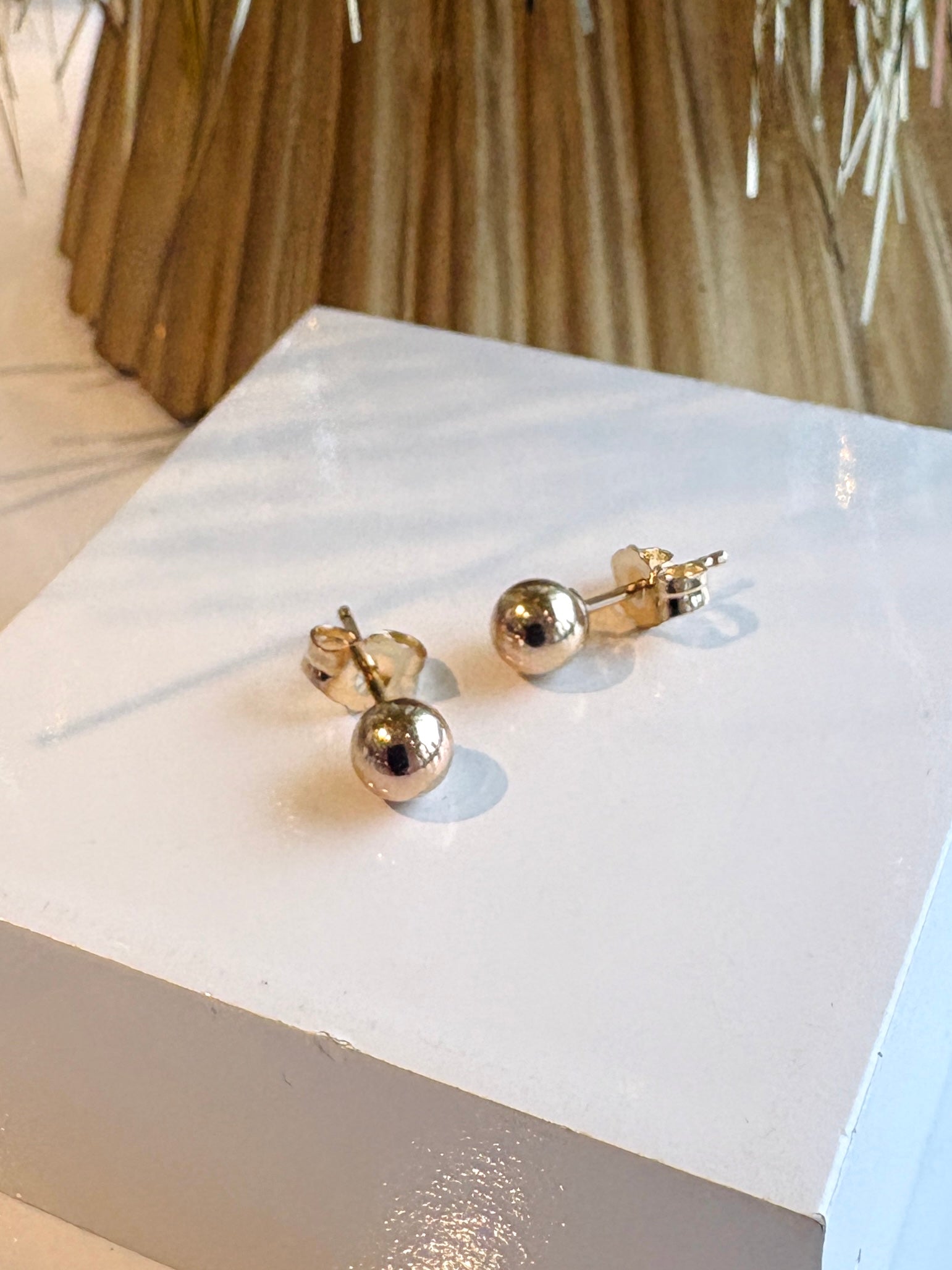 5mm Ball Stud Earring {Gold}