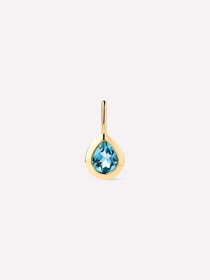 Blue Topaz Teardrop Charm {10k}