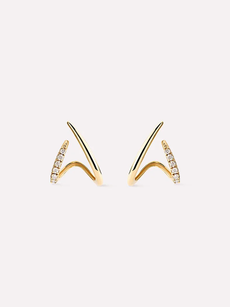 Aurora Diamond Huggie Studs {10k}