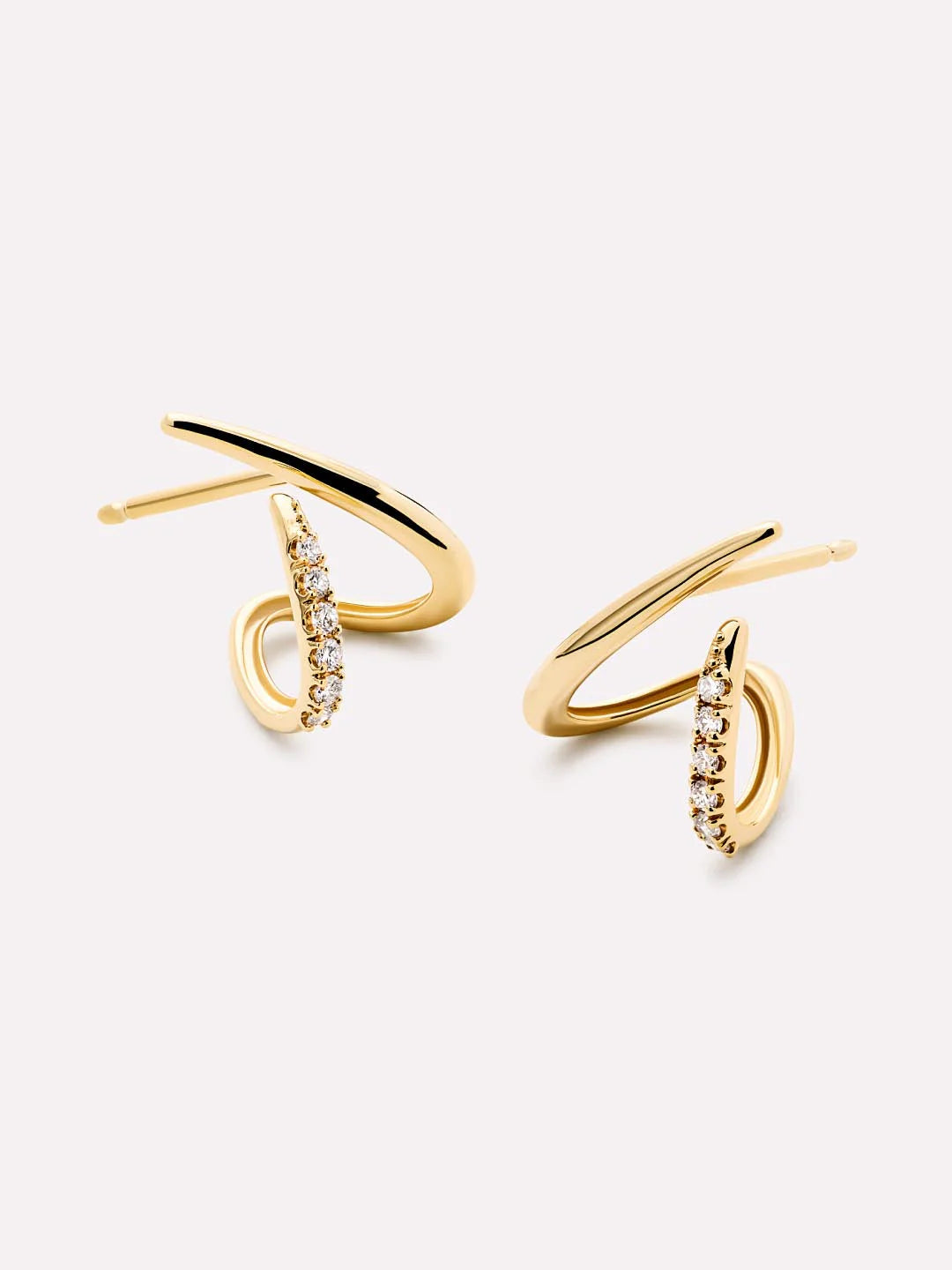 Aurora Diamond Huggie Studs {10k}