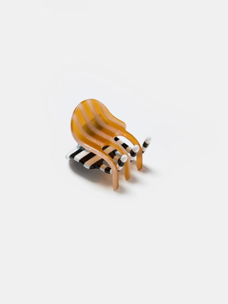 Mini Hair Claw Clip {Stripes}