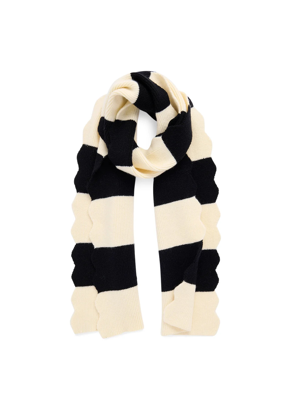 Scala Striped Knit Scarf {Black}