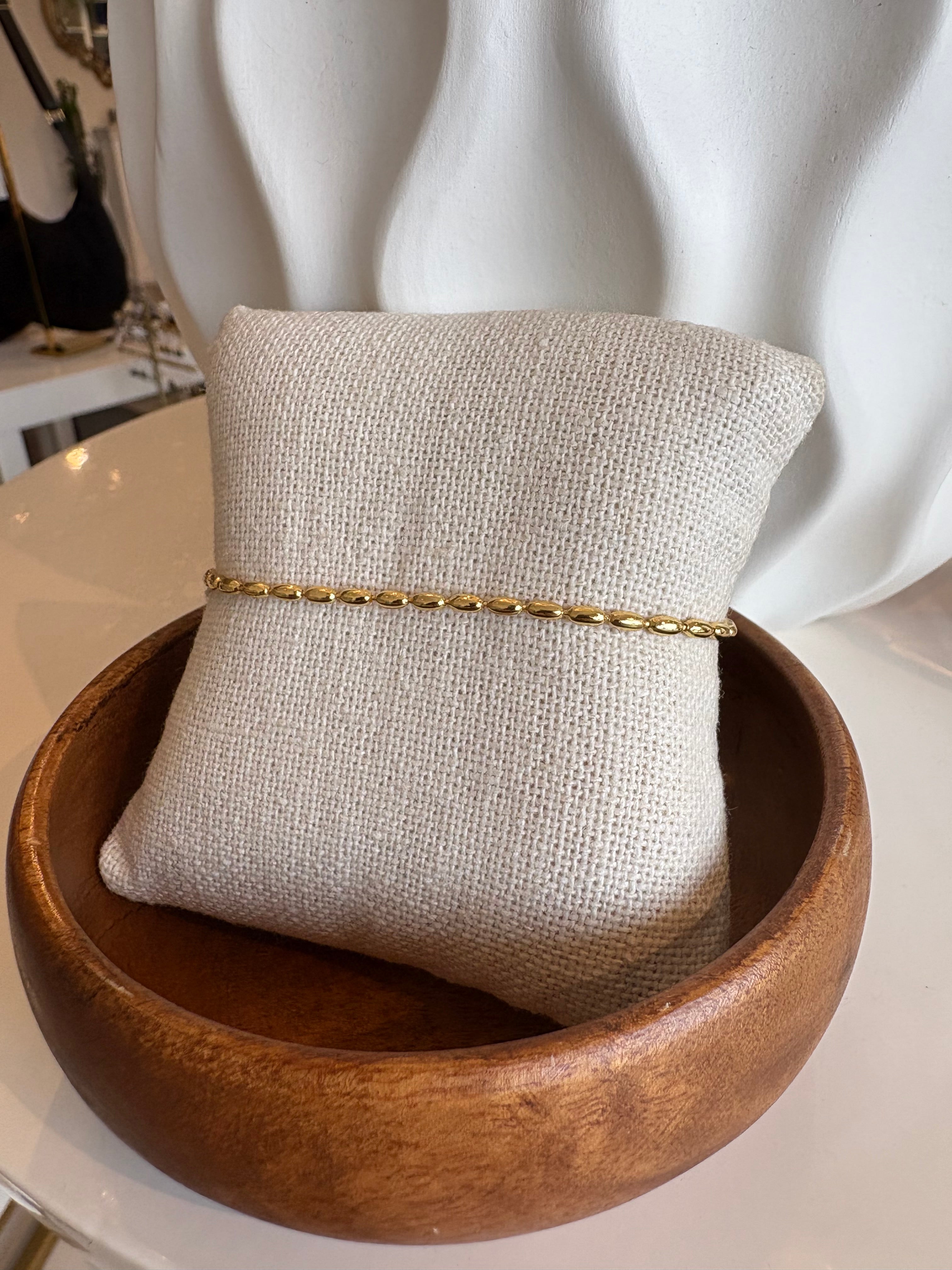 Rice Beaded Bracelet {Gold}
