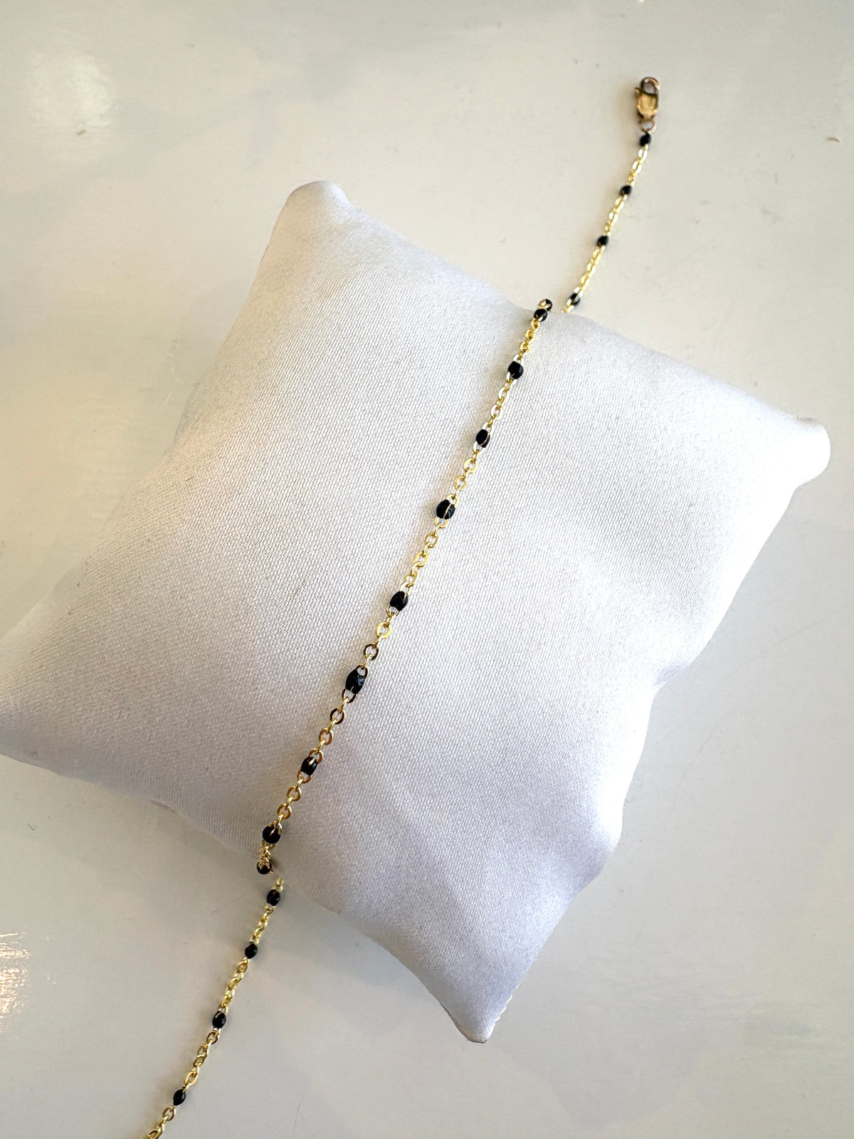 Enamel Chain Anklet {Gold/Black}