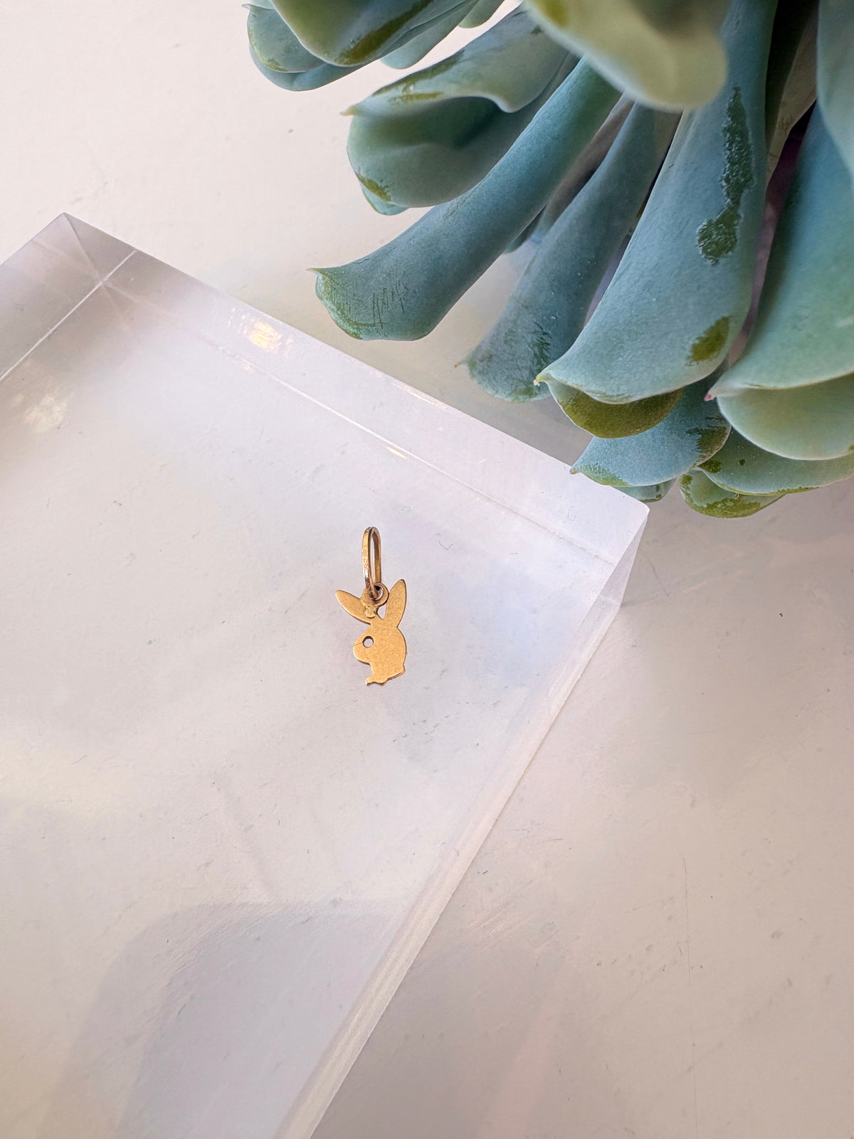 Dainty Playboy Bunny Charm {18kt/Estate}