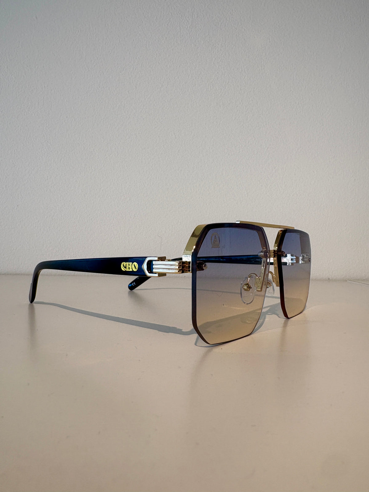 Sebastian Cho Rimless Sunglasses {Lt Blue Gradient/Gold}