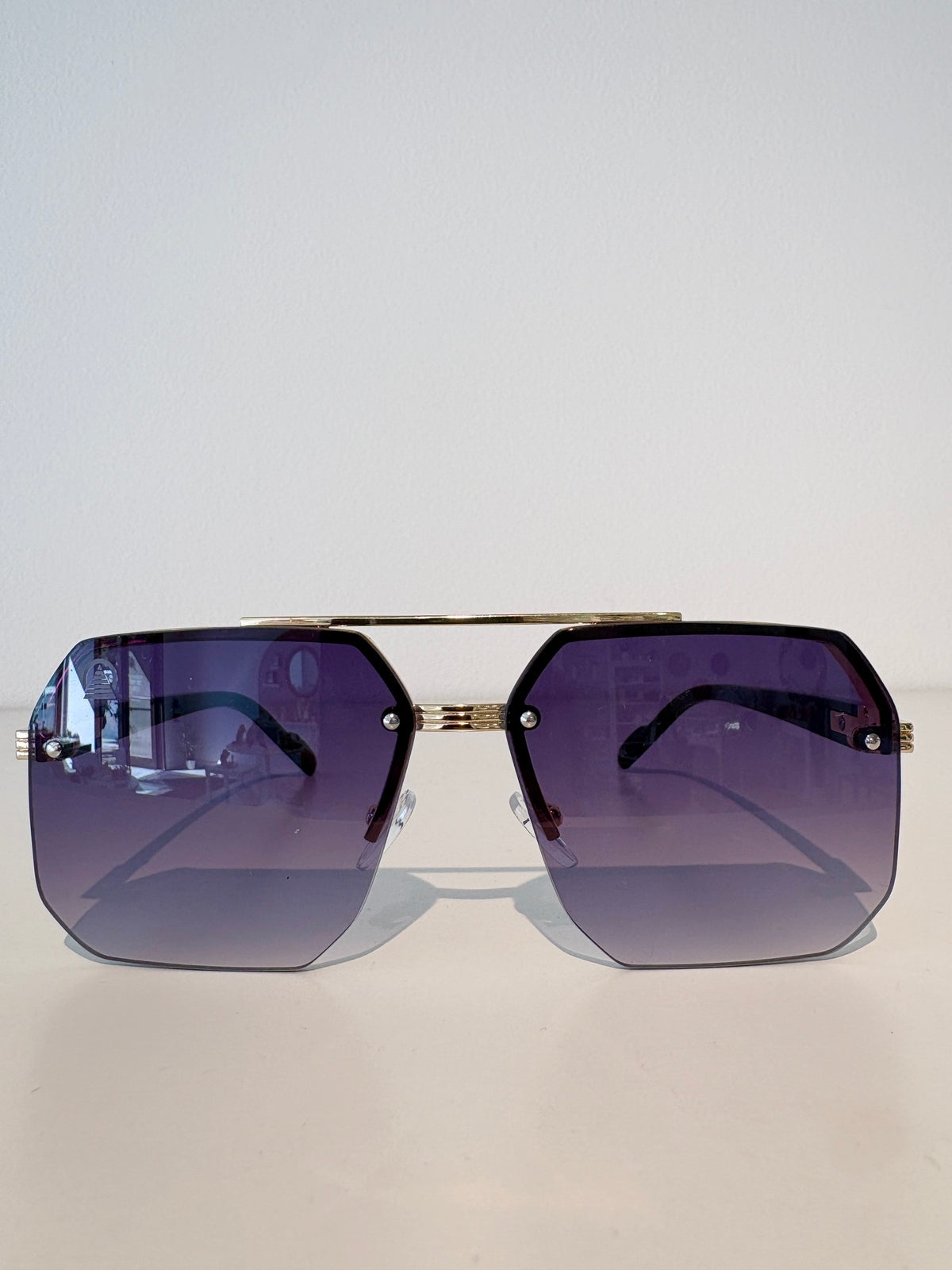 Sebastian Cho Rimless Sunglasses {Purple Gradient/Gold}
