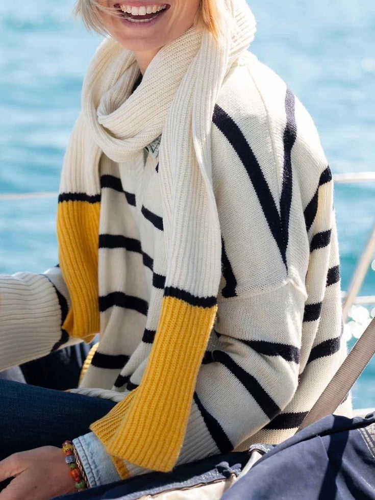 Montauk Colorblock Scarf {Cream/Golden}