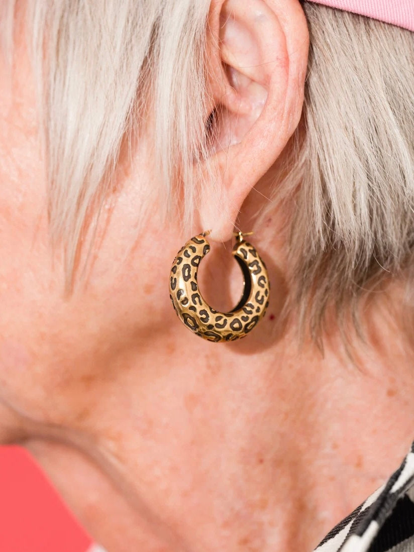 Leopard Saddleback Hoops {Gold}