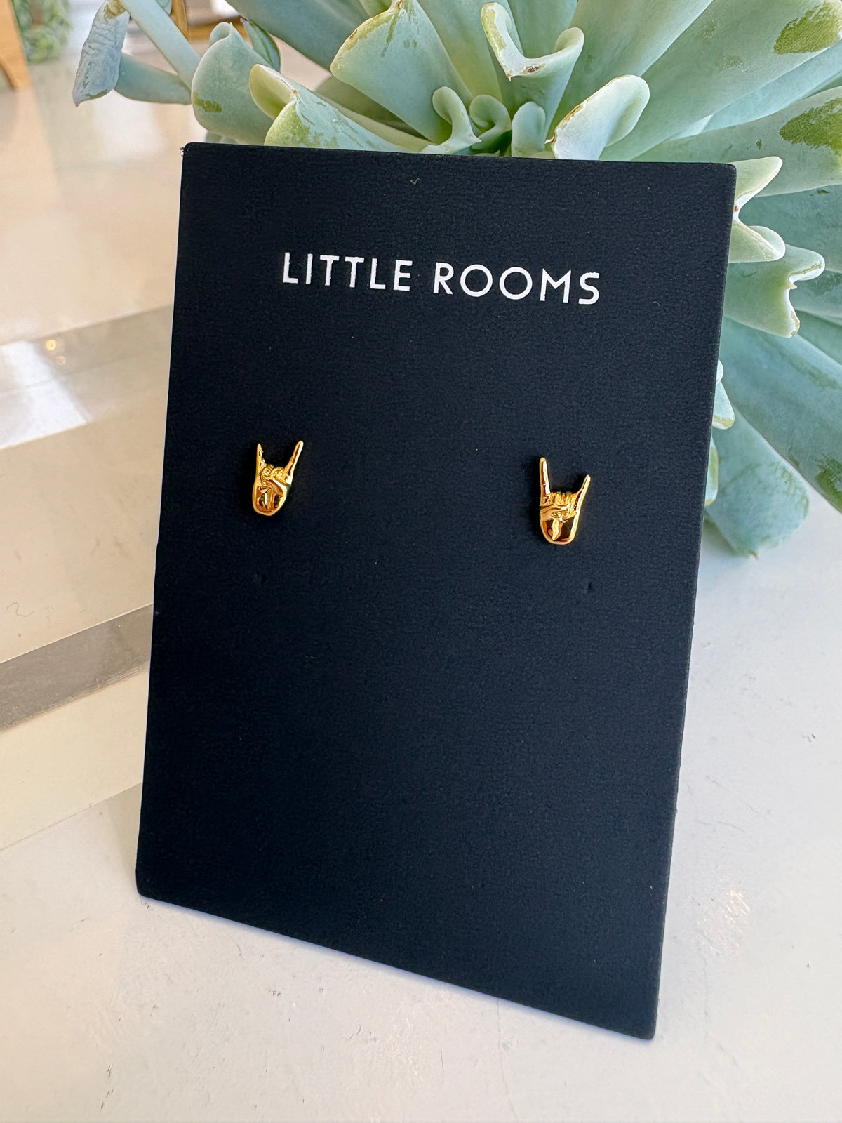 Heavy Metal Stud Earrings {Gold}