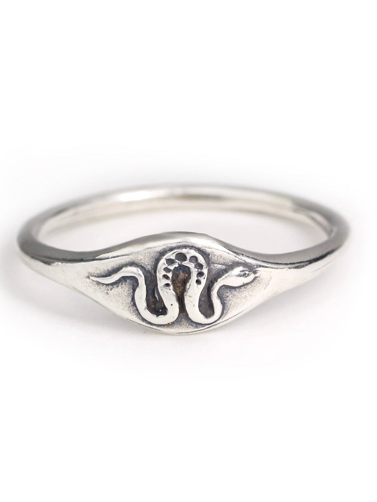 Snake Signet Ring {Silver}