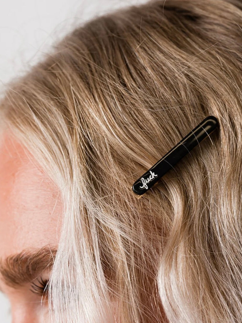 Script Fuck Hair Clip Set {Black}