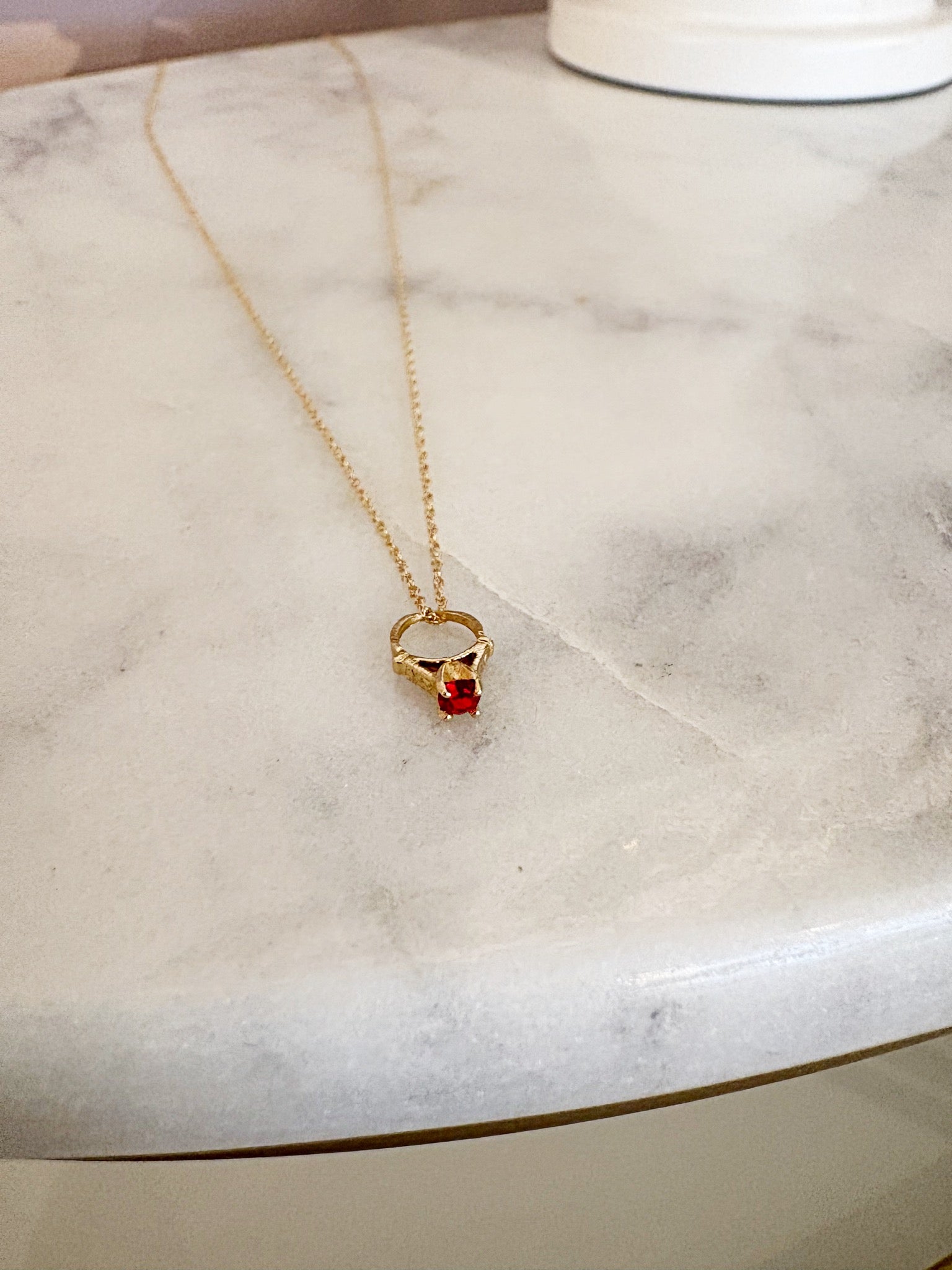 Mini Ring Pendant Necklace {14kt/Estate}