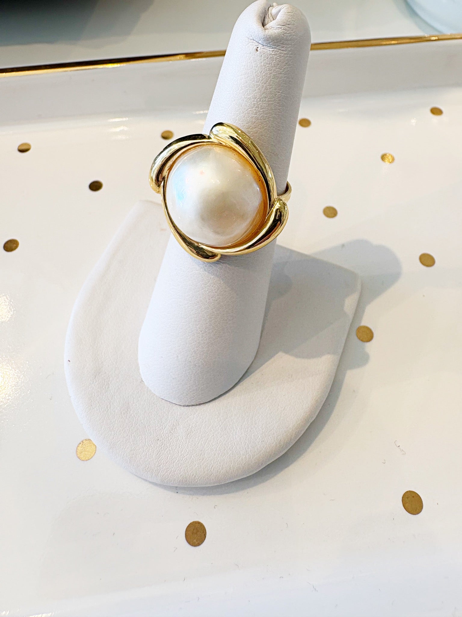 Mabé Pearl Cocktail Ring {14kt/Estate}