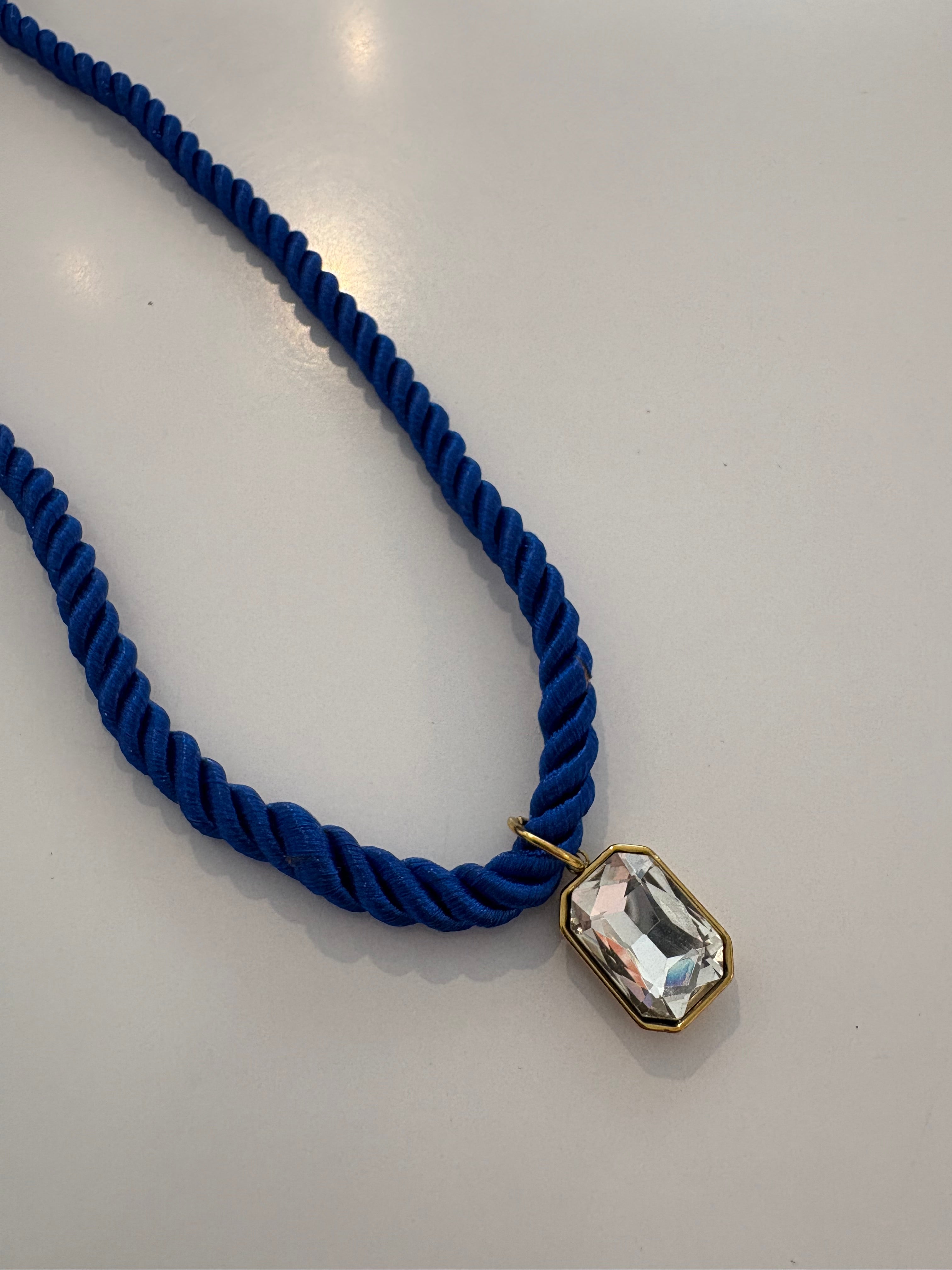 Tailyn Rope Necklace {Gold/Cobalt}