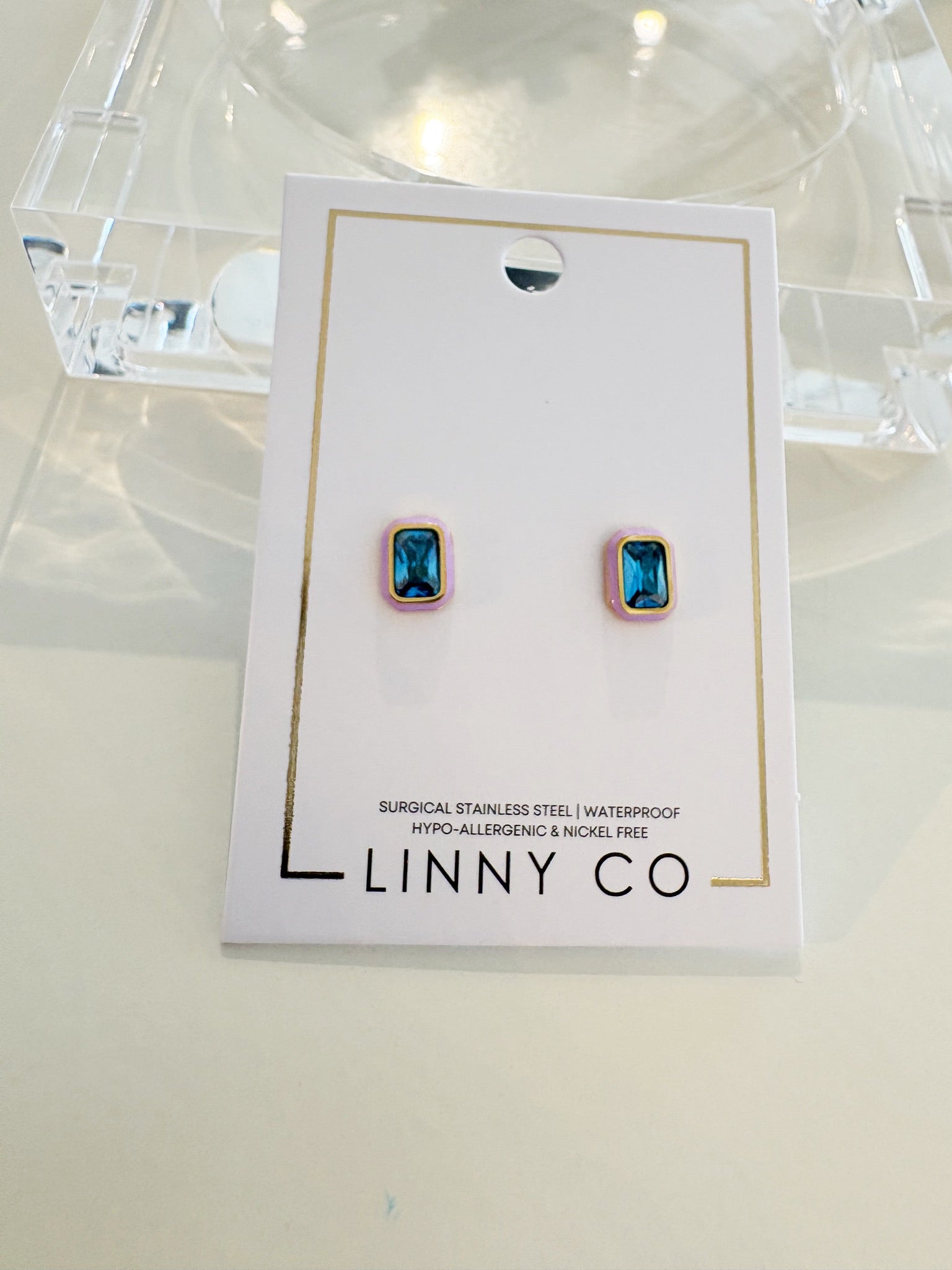 Whitney Enamel Screwback Earrings {Violet Bloom}