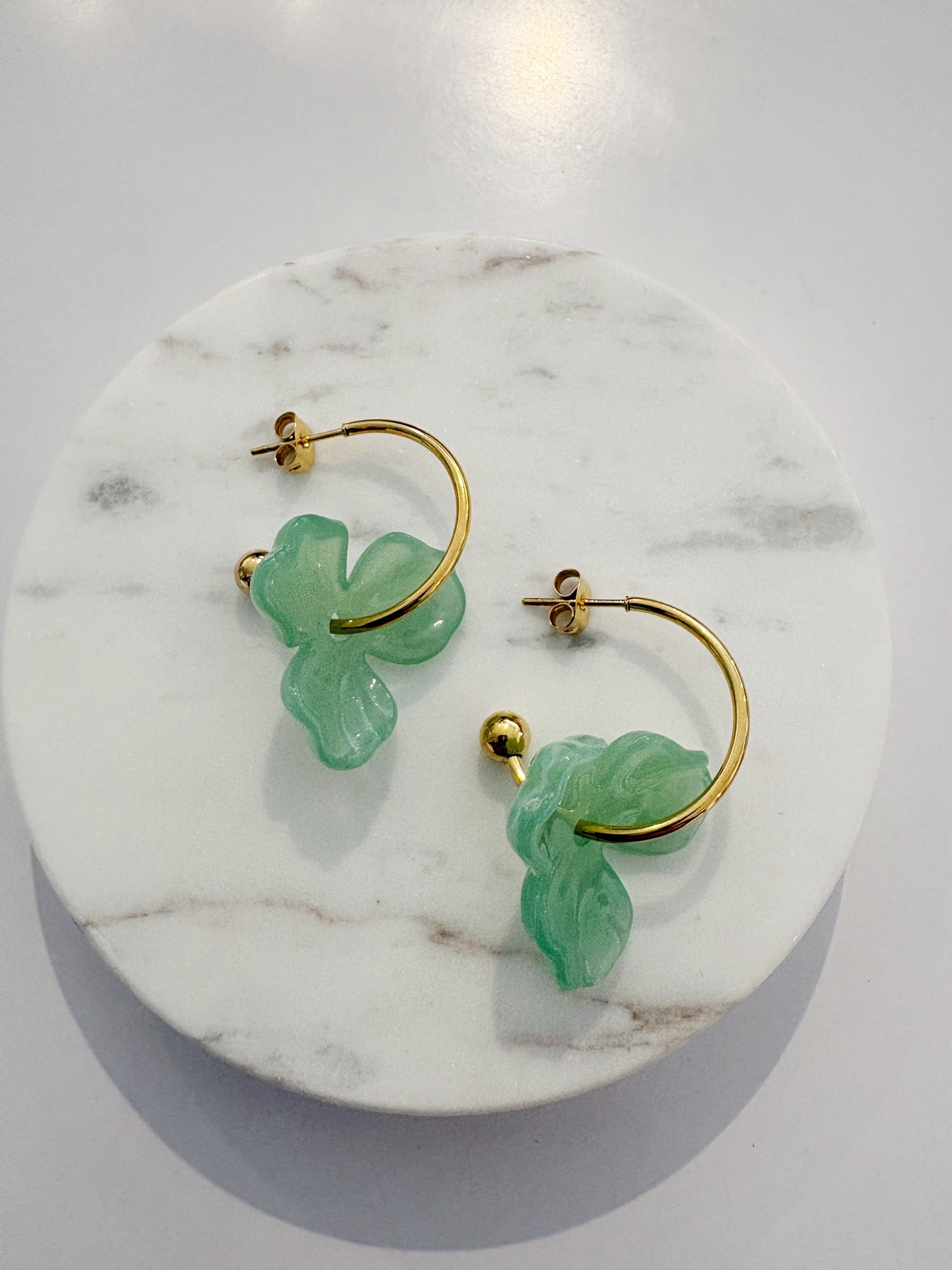 Bloom Hoops {Gold/Sage}