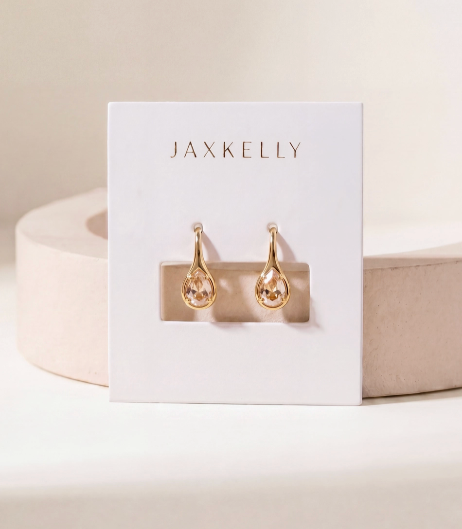 Mini Pear Drop Earrings {Gold/Champagne}