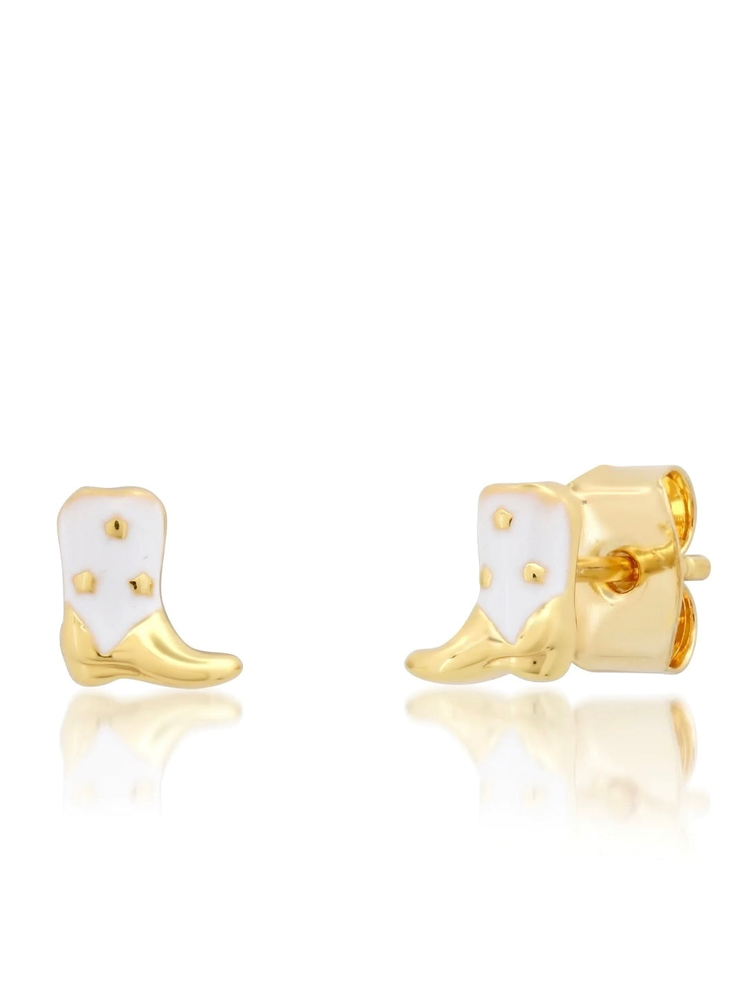 Cowboy Boot Stud Earrings {Gold}