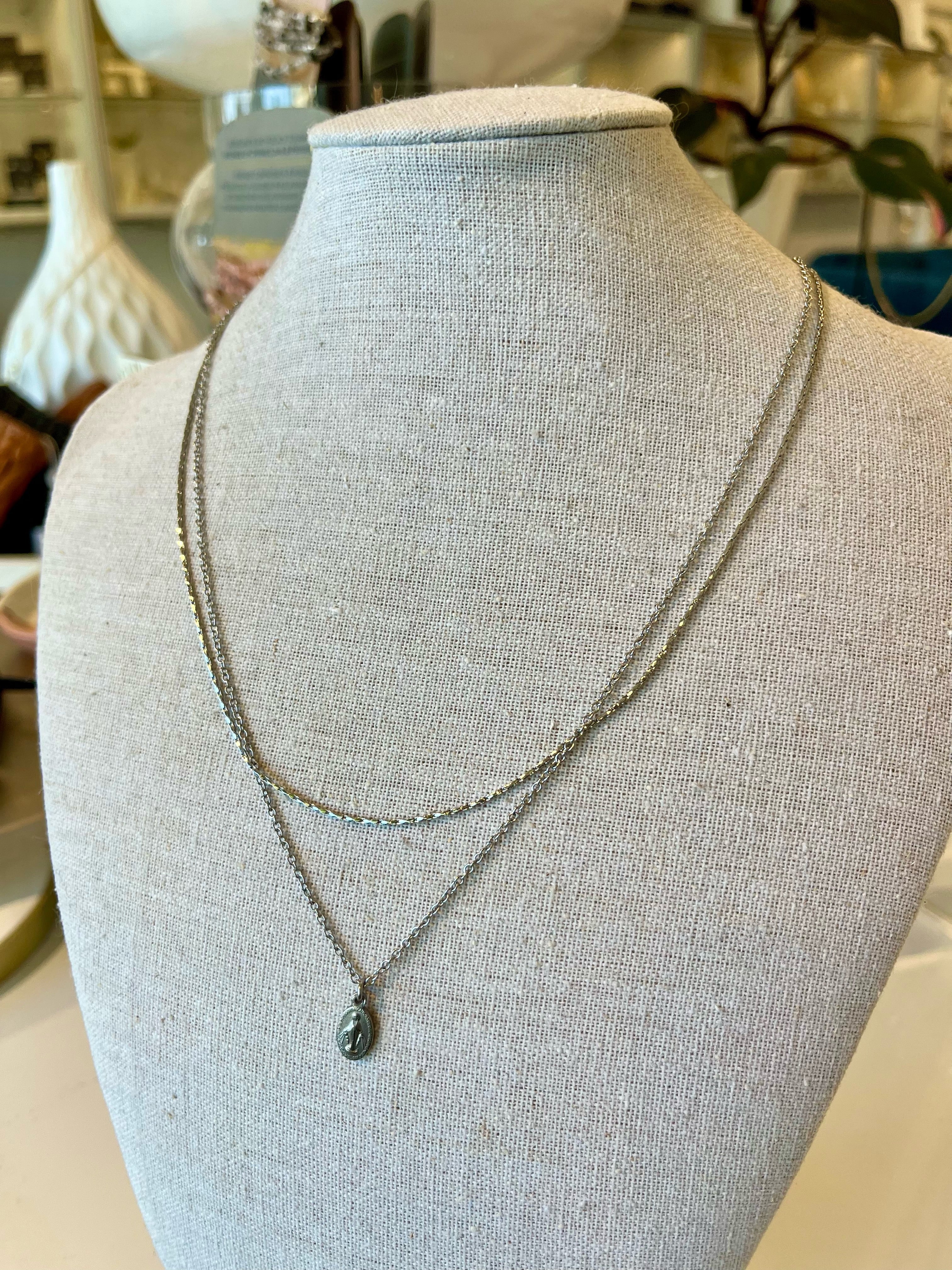 Saint Mary Layering Necklace {Silver}