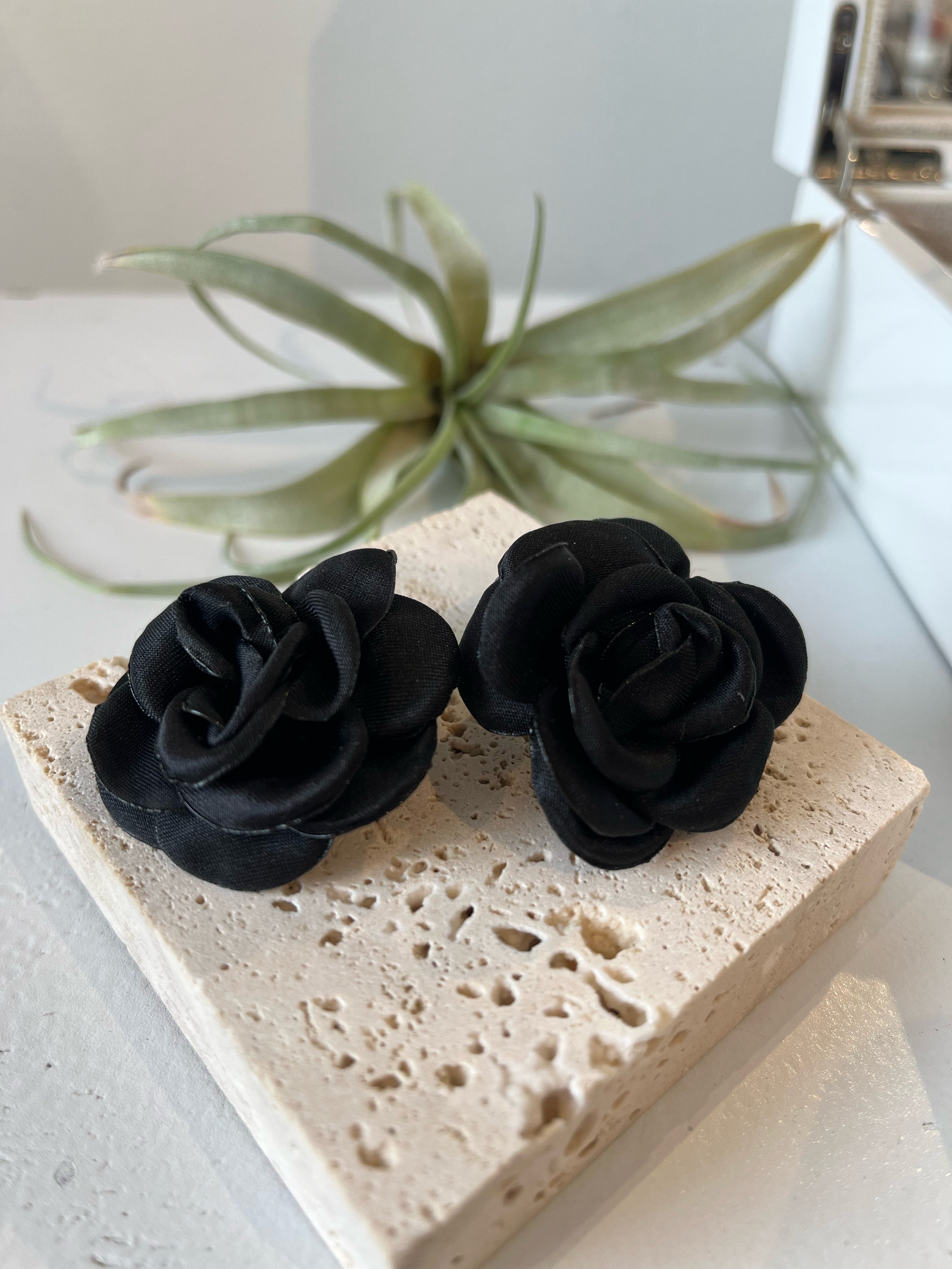 Fabric Flower Post Earrings