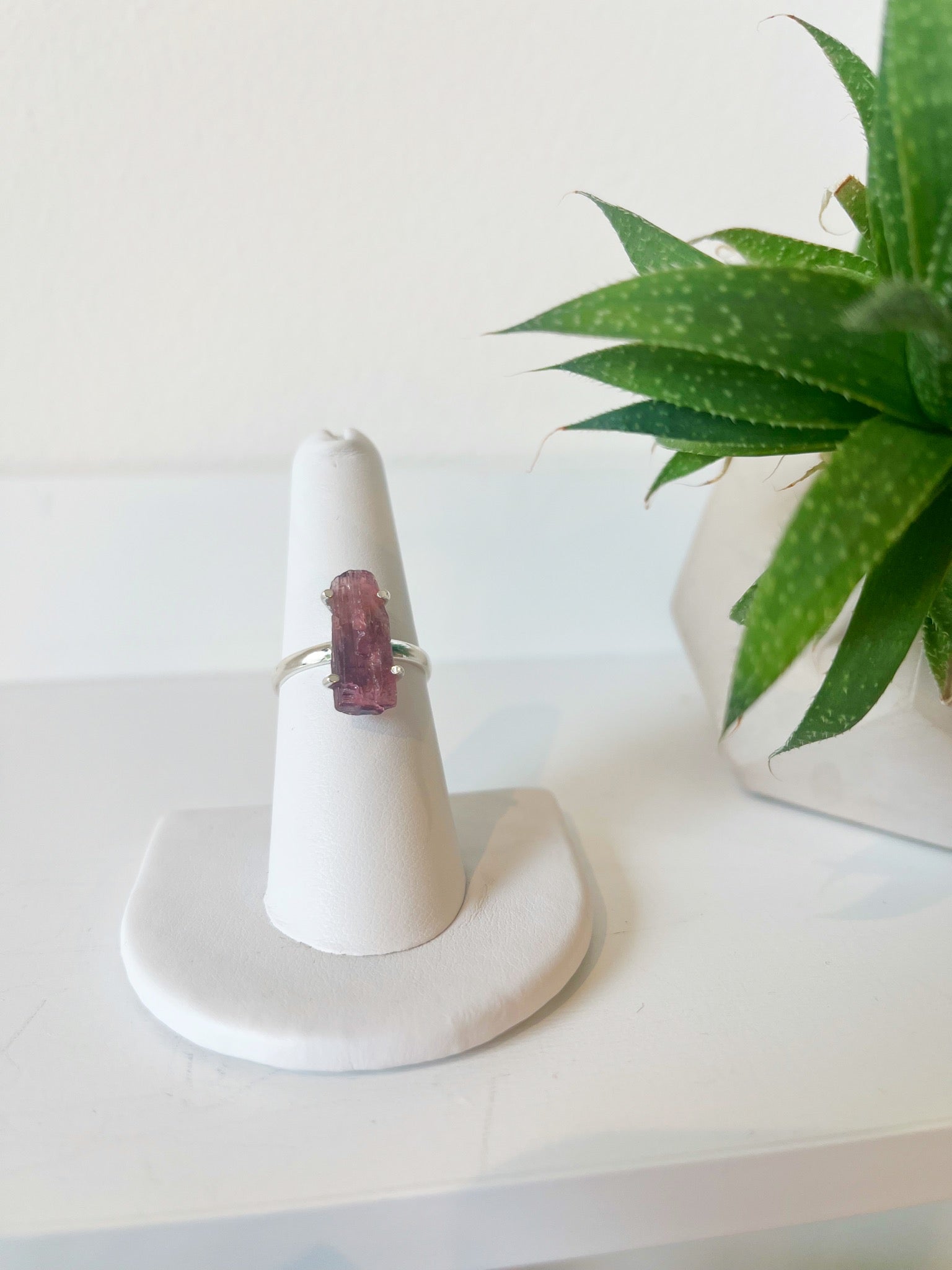 Rough Cut Tourmaline Ring {Sterling}