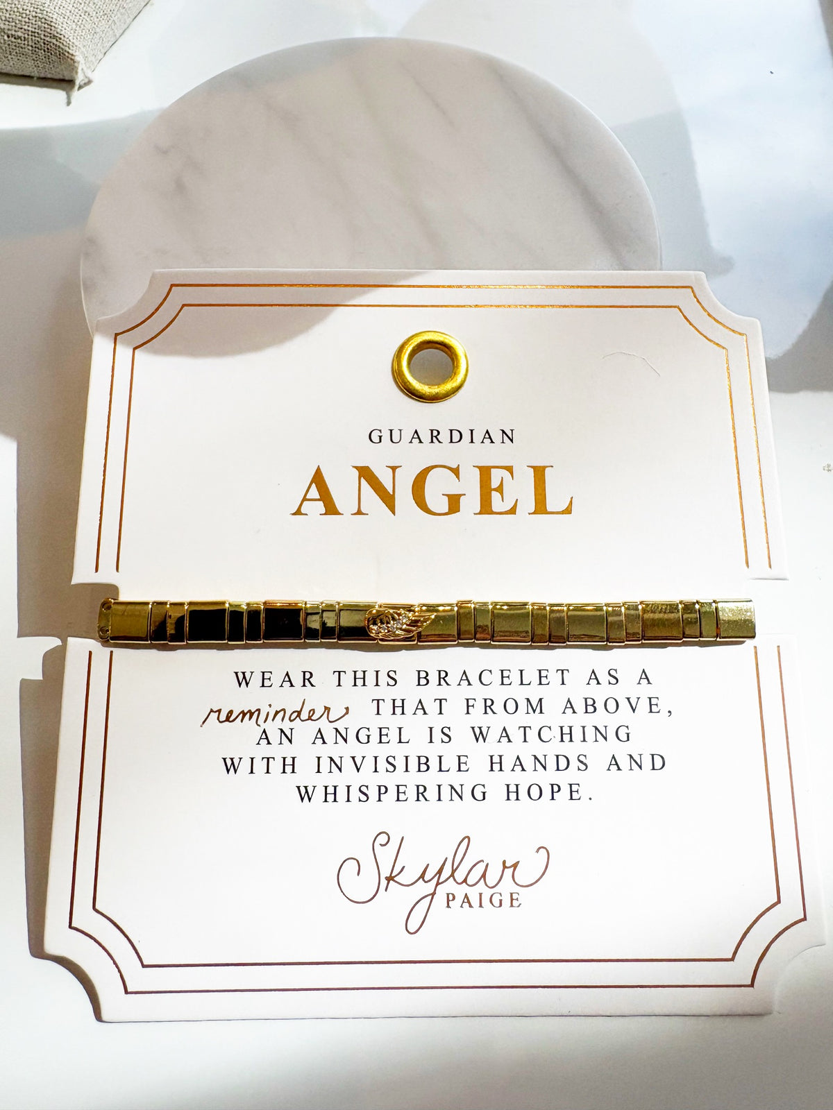 Guardian Angel Tile Bracelet {Golden}