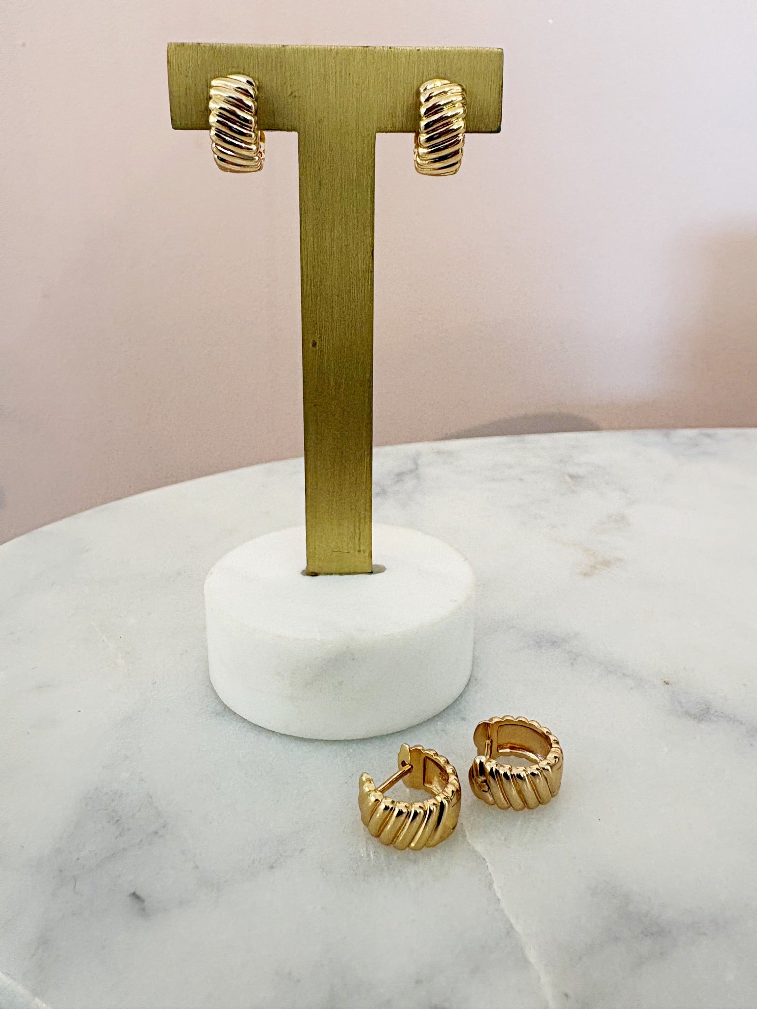 Tiny Textured Huggies {Gold}