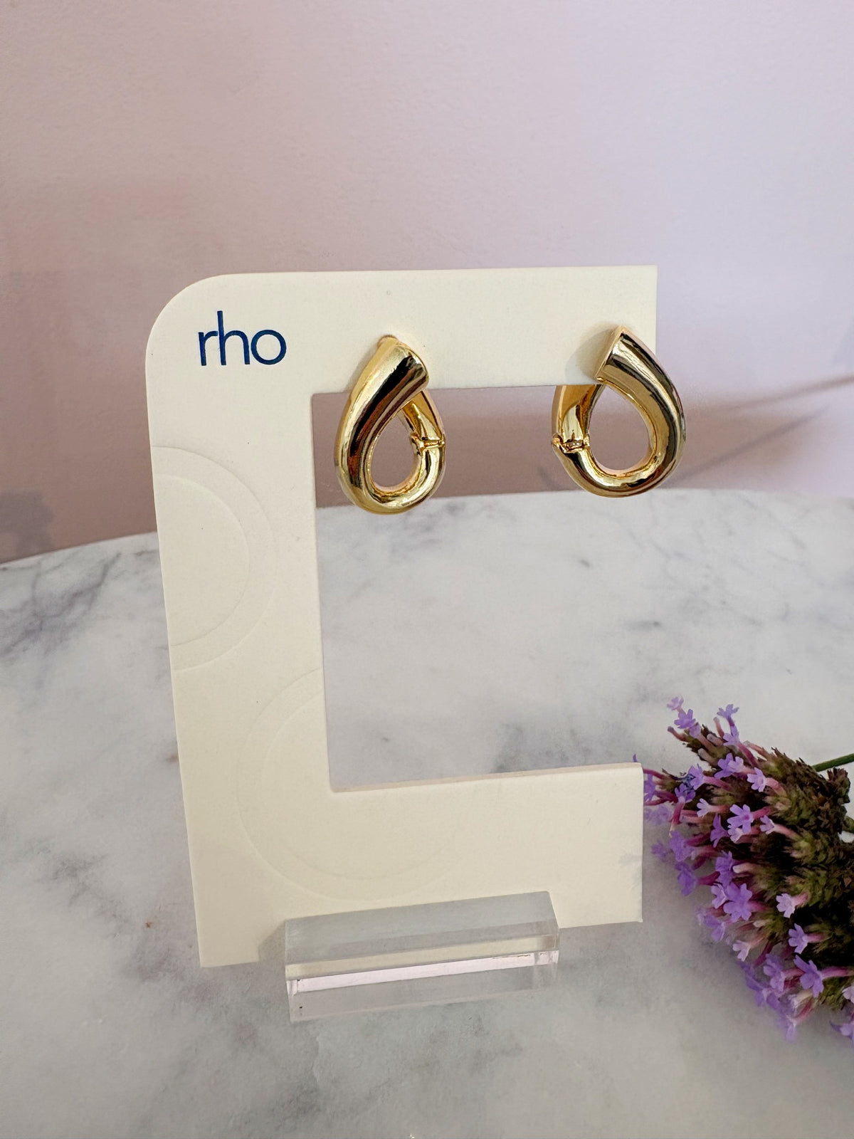 Harp Hoop Earrings {Gold}