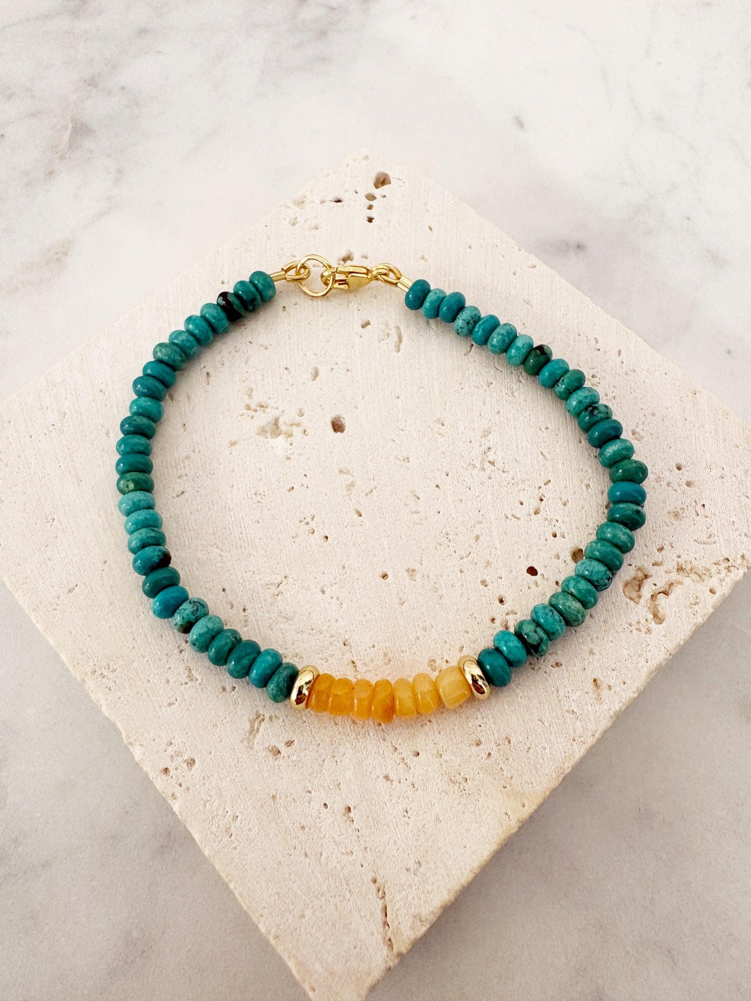 Opal Drift Bracelet {Gold/Turquoise/Salmon Opal}