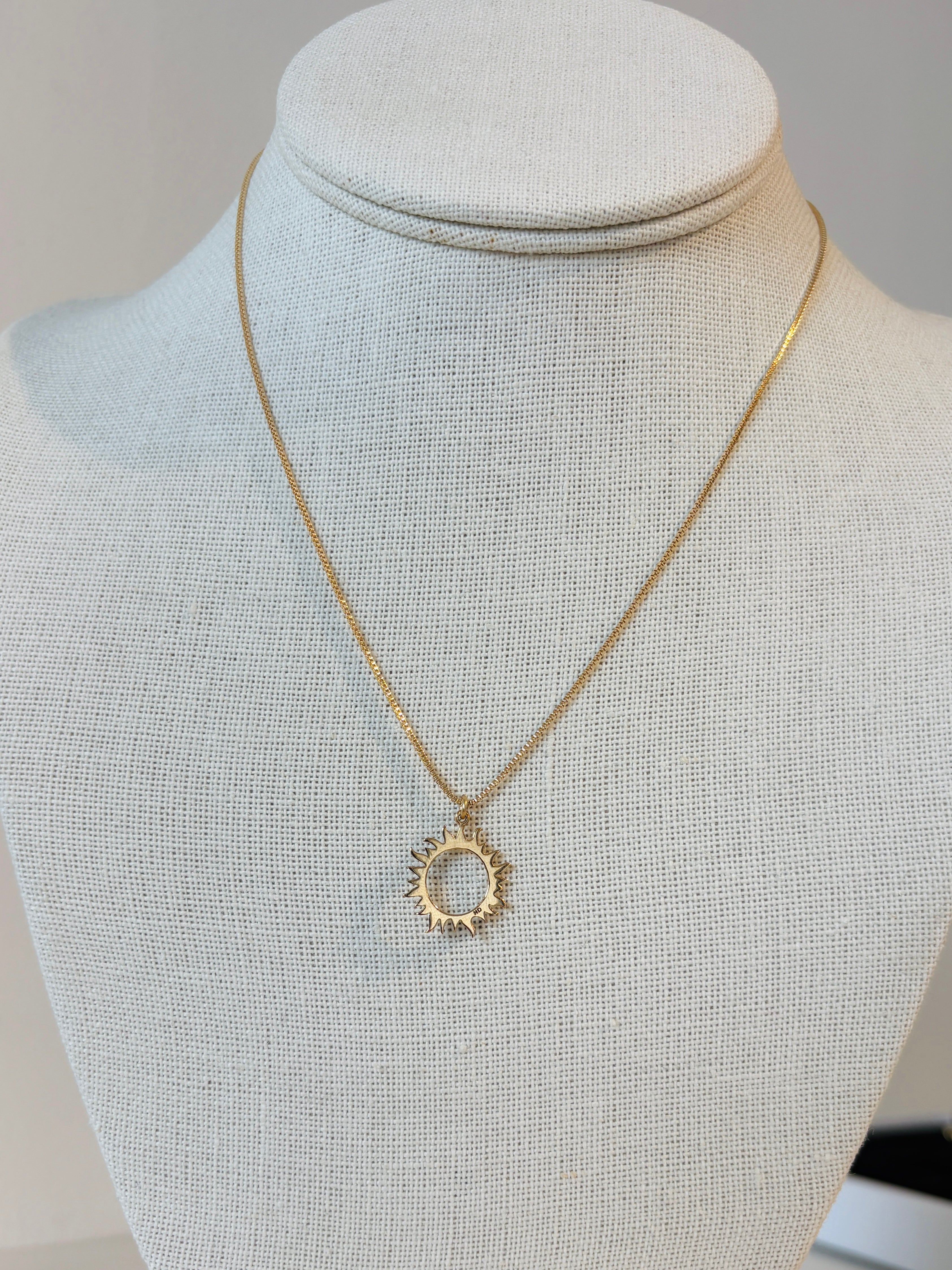 Open Sun Ray Necklace {Gold}